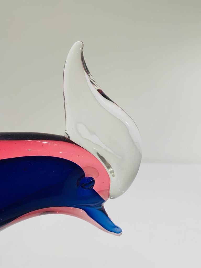 Archimede Seguso Murano « Blue e Rosso » (bleu et rouge), circa 1950, paire de phénix. en vente 1