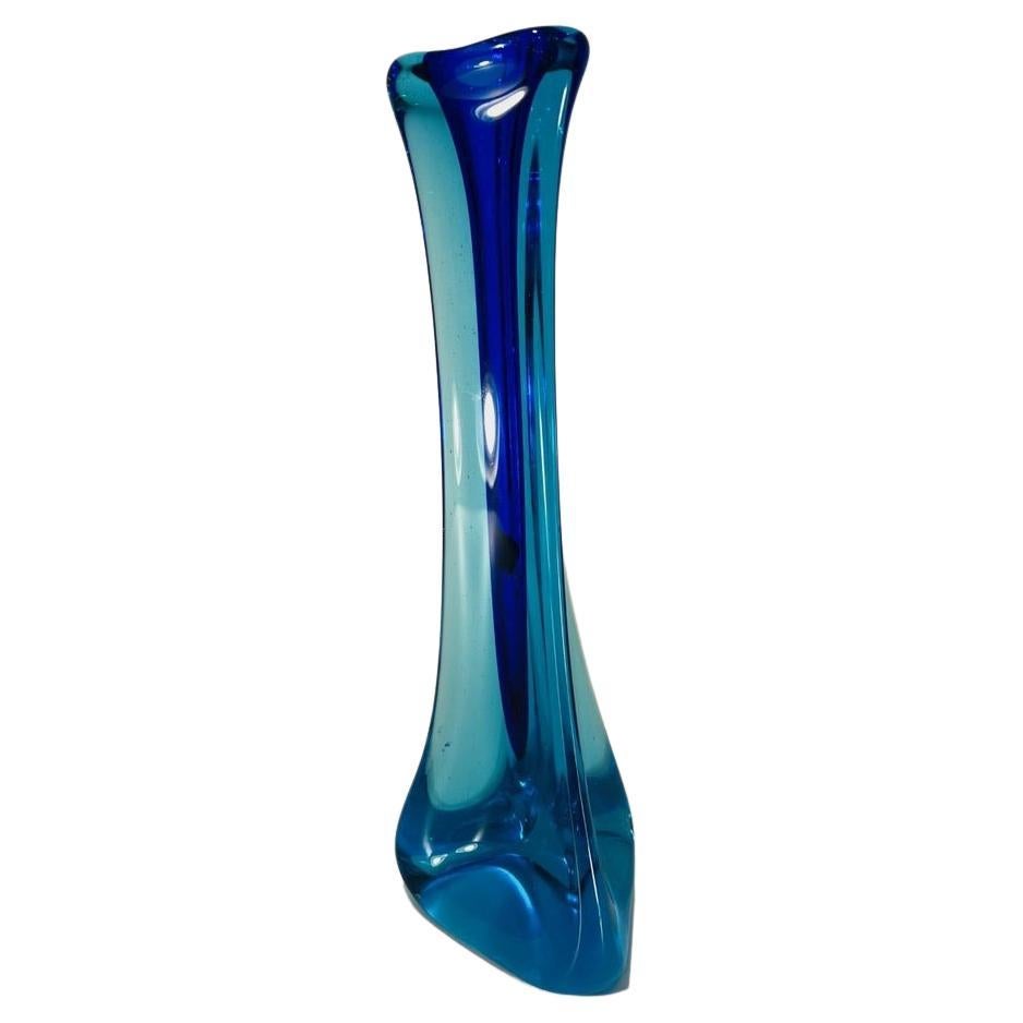 Archimede Seguso Murano Glass Blue solefleur 1950  For Sale