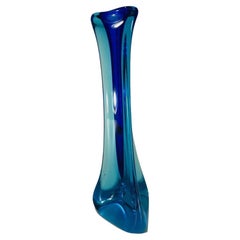 Archimede Seguso Murano Glass Blue solefleur 1950 