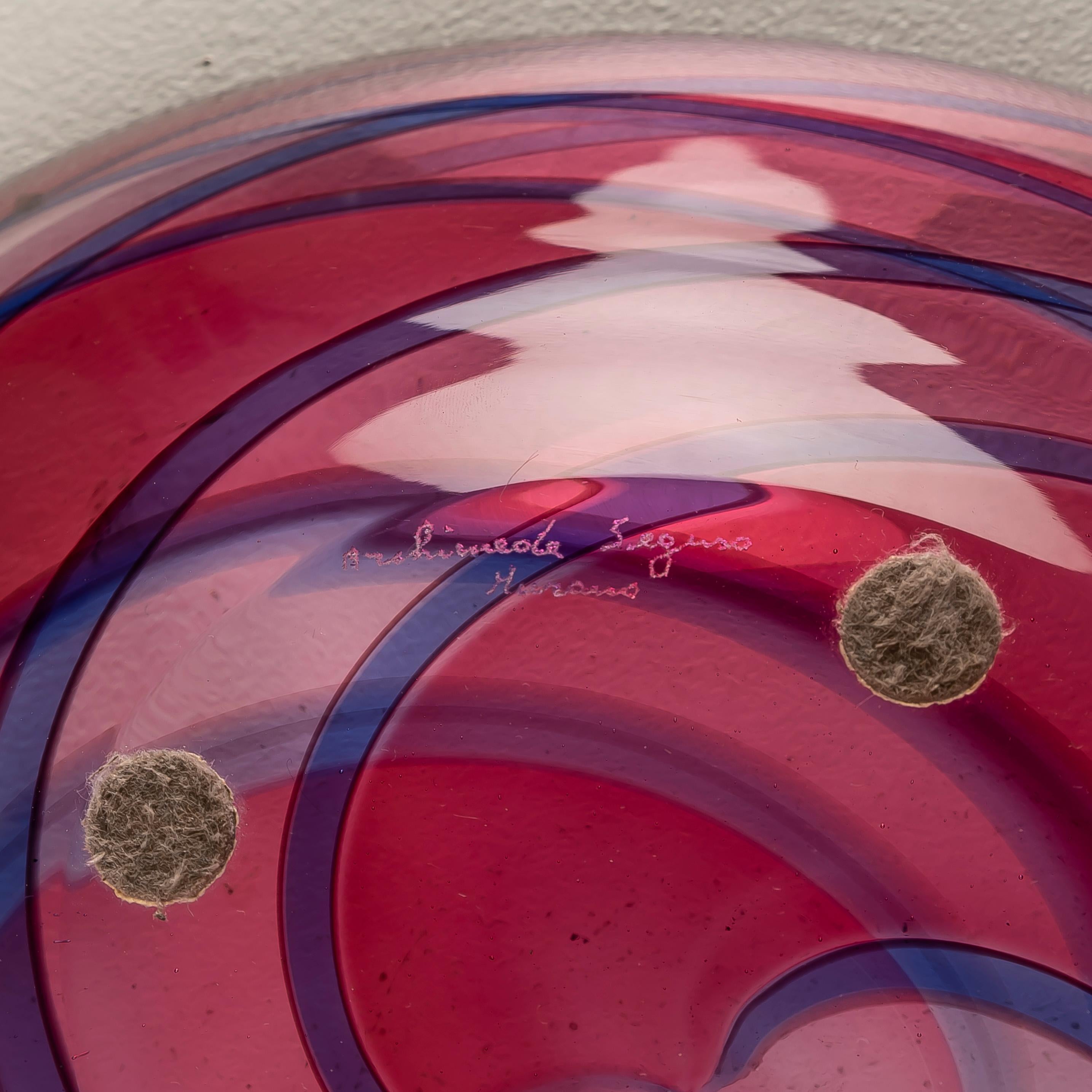 Archimede Seguso, Murano glass Bowl 1960s In Good Condition For Sale In BARCELONA, ES
