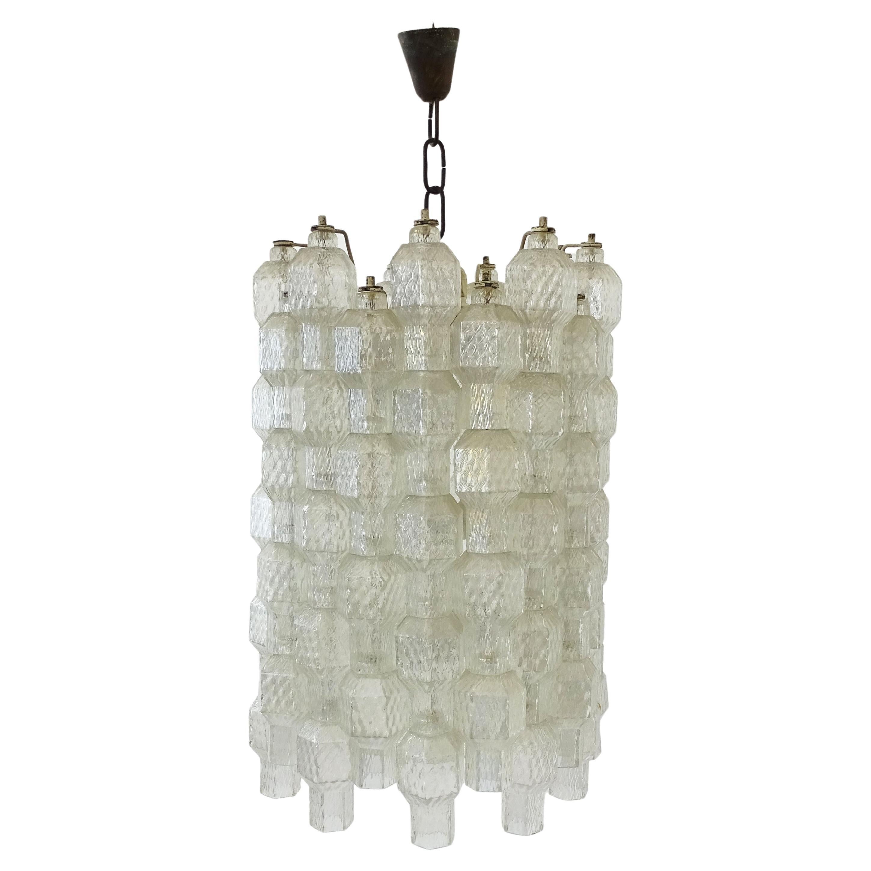 Archimede Seguso Murano Glass Ceiling Light, Italy 1950s For Sale