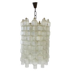 Vintage Archimede Seguso Murano Glass Ceiling Light, Italy 1950s