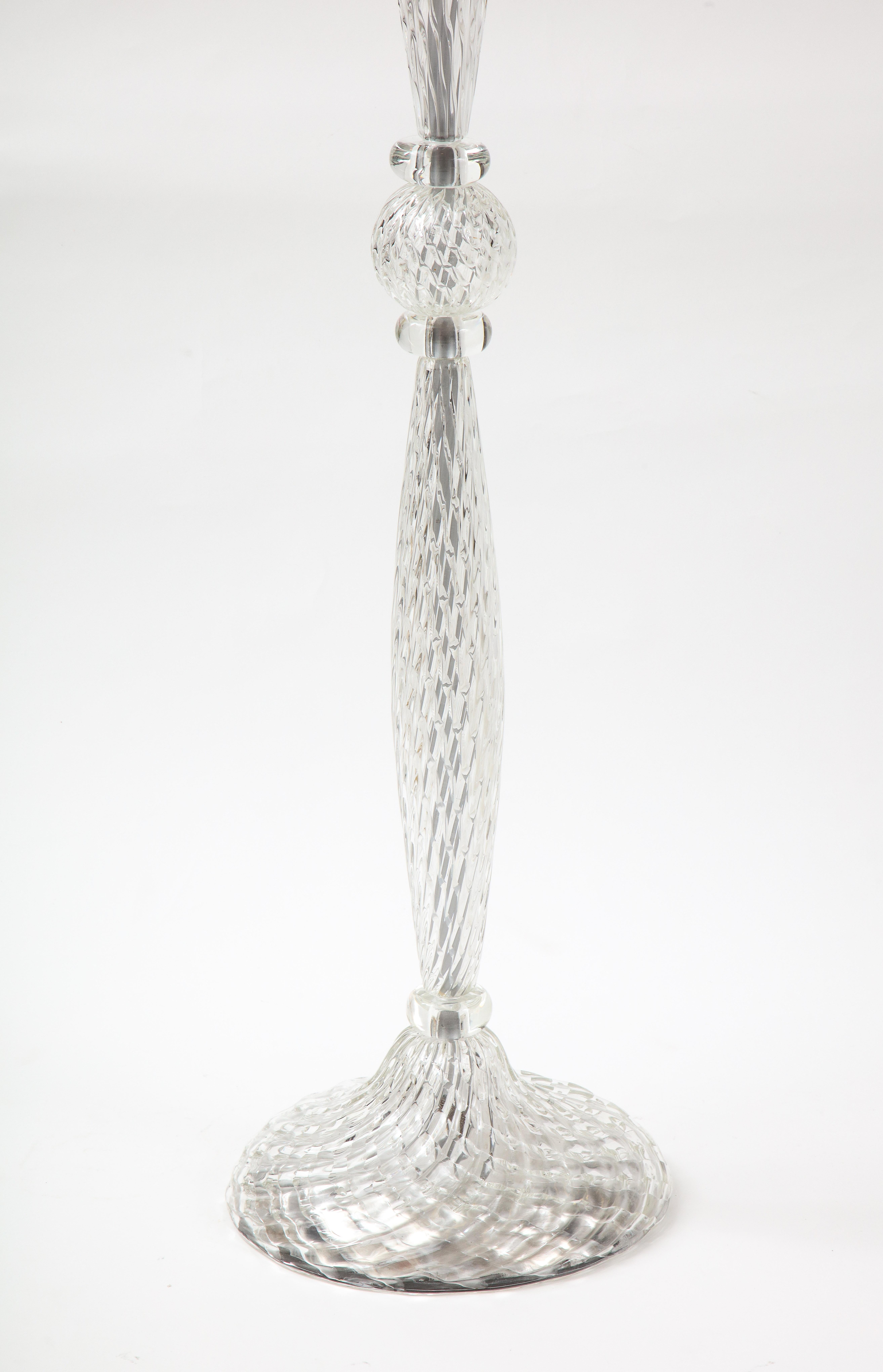 Mid-Century Modern Lampadaire en verre de Murano Archimede Seguso en vente