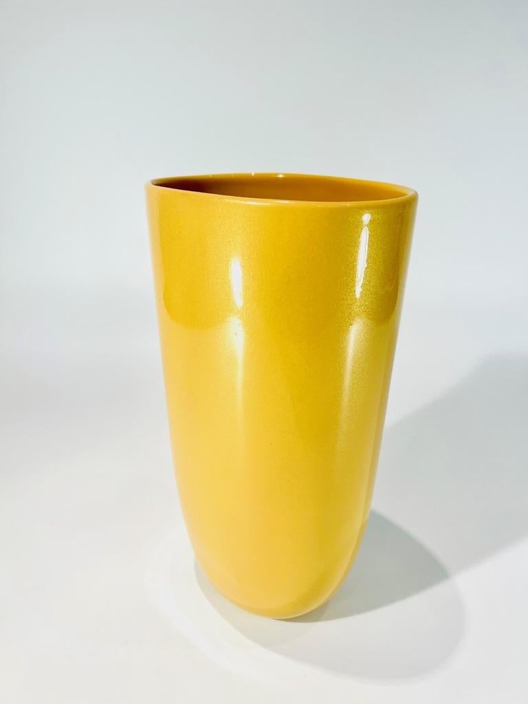 Italian Archimede Seguso Murano glass gold vase 