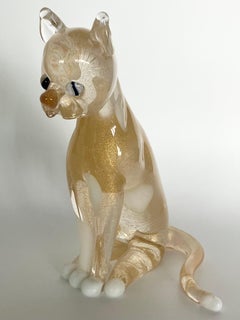 ARCHIMEDE SEGUSO Murano Glass Rare Model of a Seated CAT w Spots DOCUMENTED