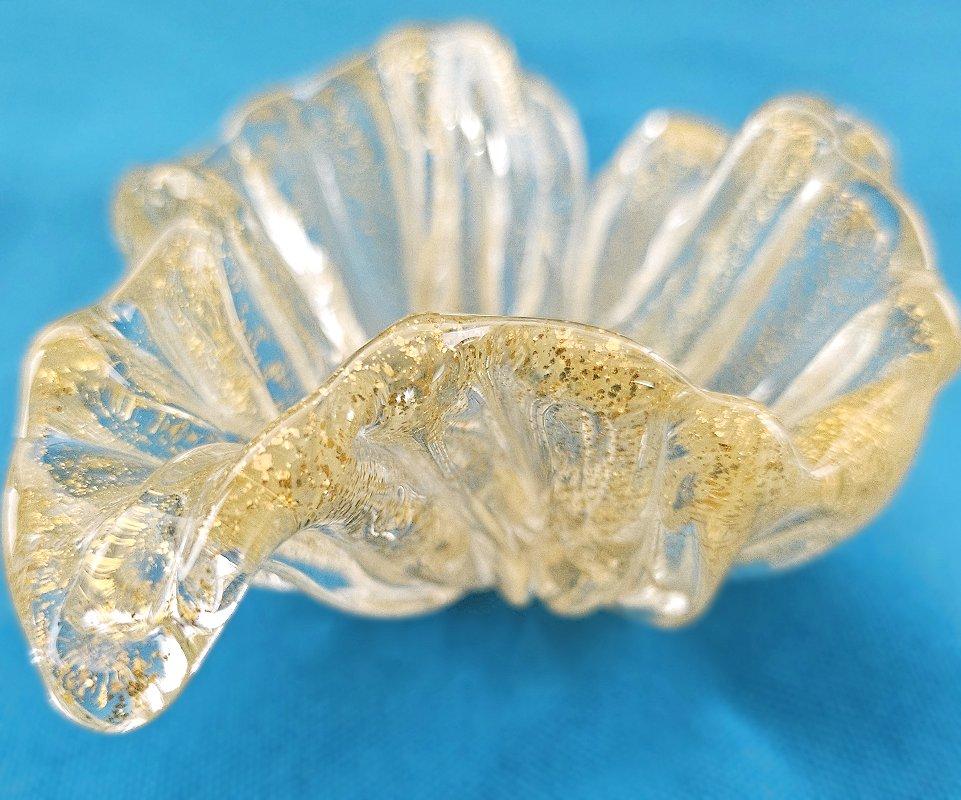 Archimede Seguso Baratija escultórica de cristal de Murano con hoja de oro - OFERTA DE CIERRE en venta 2