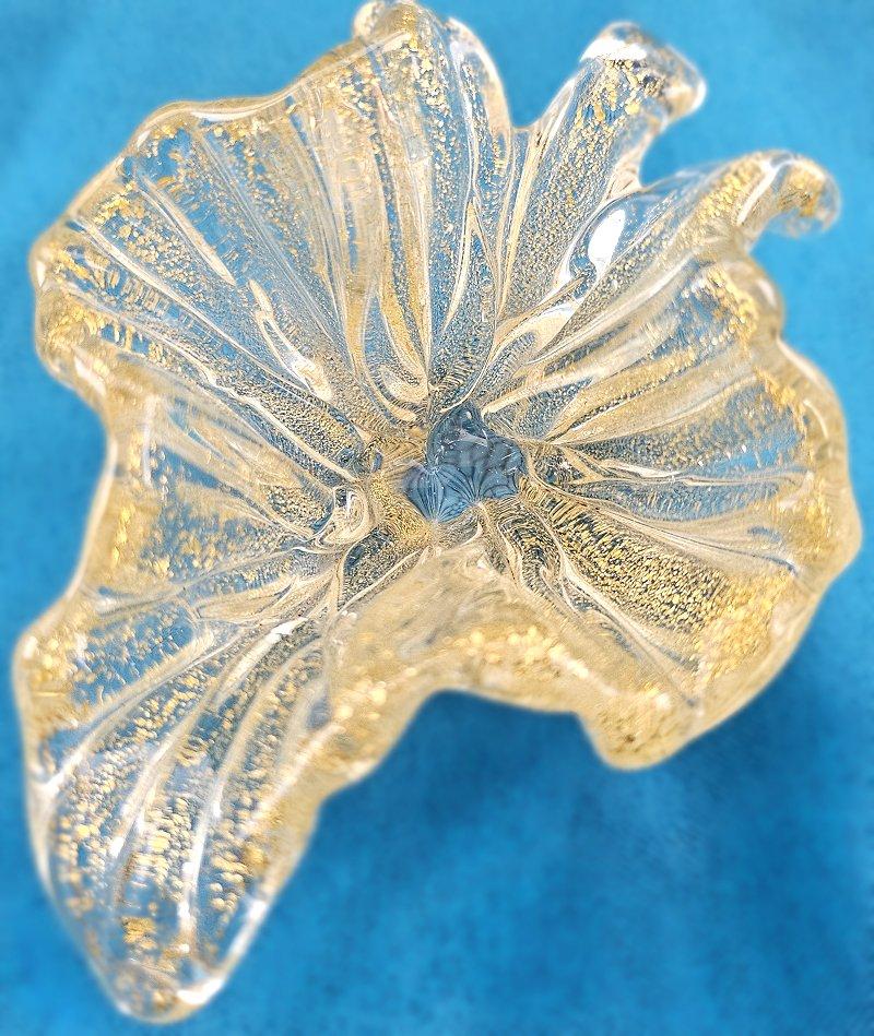 Archimede Seguso Baratija escultórica de cristal de Murano con hoja de oro - OFERTA DE CIERRE en venta 3