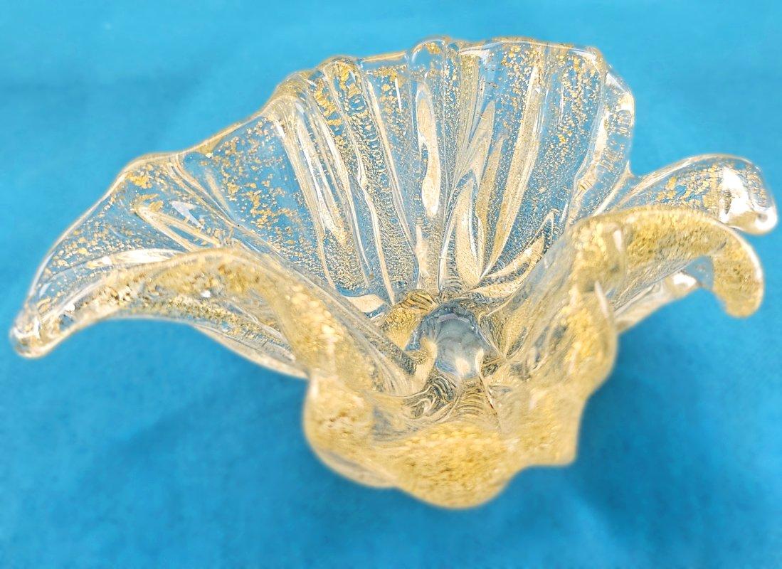 Archimede Seguso Baratija escultórica de cristal de Murano con hoja de oro - OFERTA DE CIERRE en venta 4