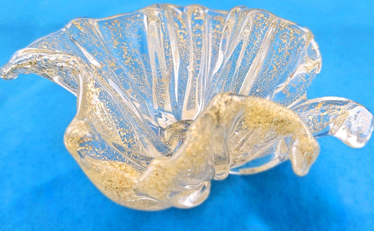 Archimede Seguso Baratija escultórica de cristal de Murano con hoja de oro - OFERTA DE CIERRE en venta 5