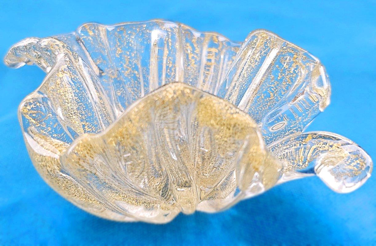 Archimede Seguso Baratija escultórica de cristal de Murano con hoja de oro - OFERTA DE CIERRE Moderno de mediados de siglo en venta