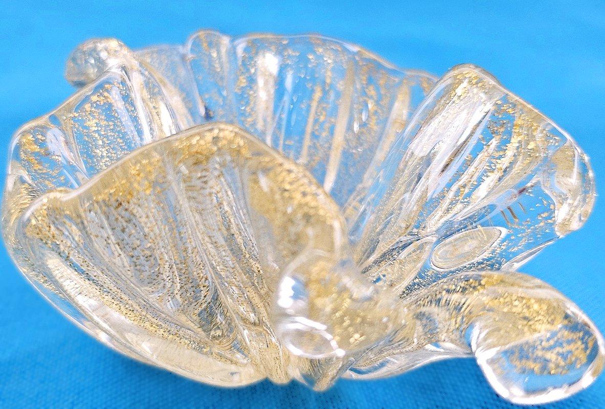 Archimede Seguso Baratija escultórica de cristal de Murano con hoja de oro - OFERTA DE CIERRE Italiano en venta