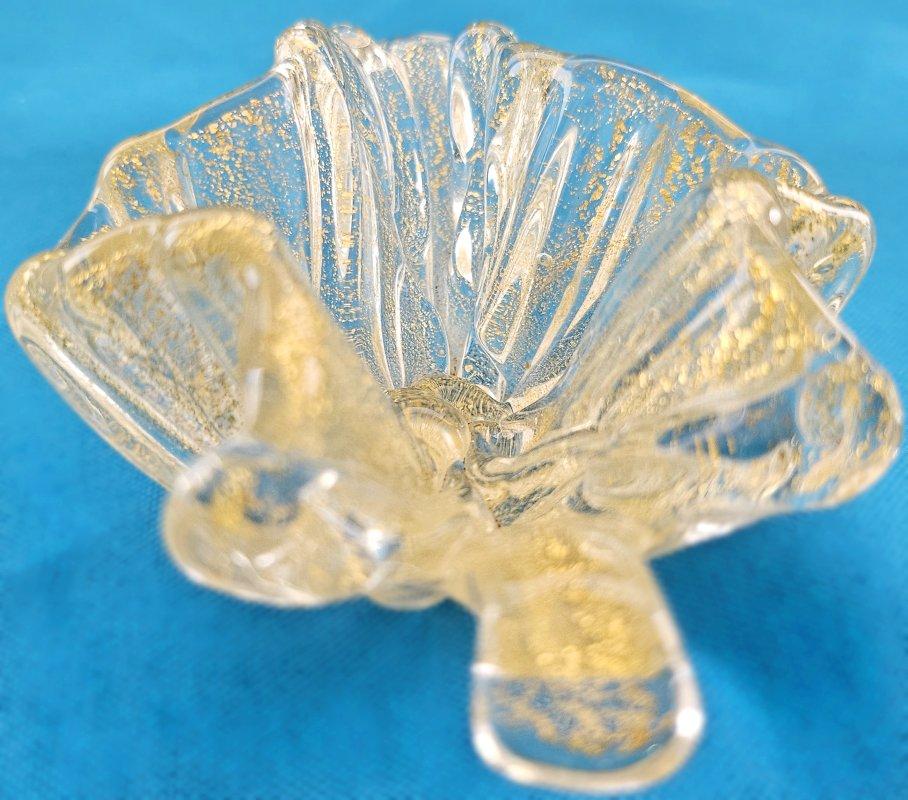 Archimede Seguso Baratija escultórica de cristal de Murano con hoja de oro - OFERTA DE CIERRE en Bueno estado para la venta en Warrenton, OR
