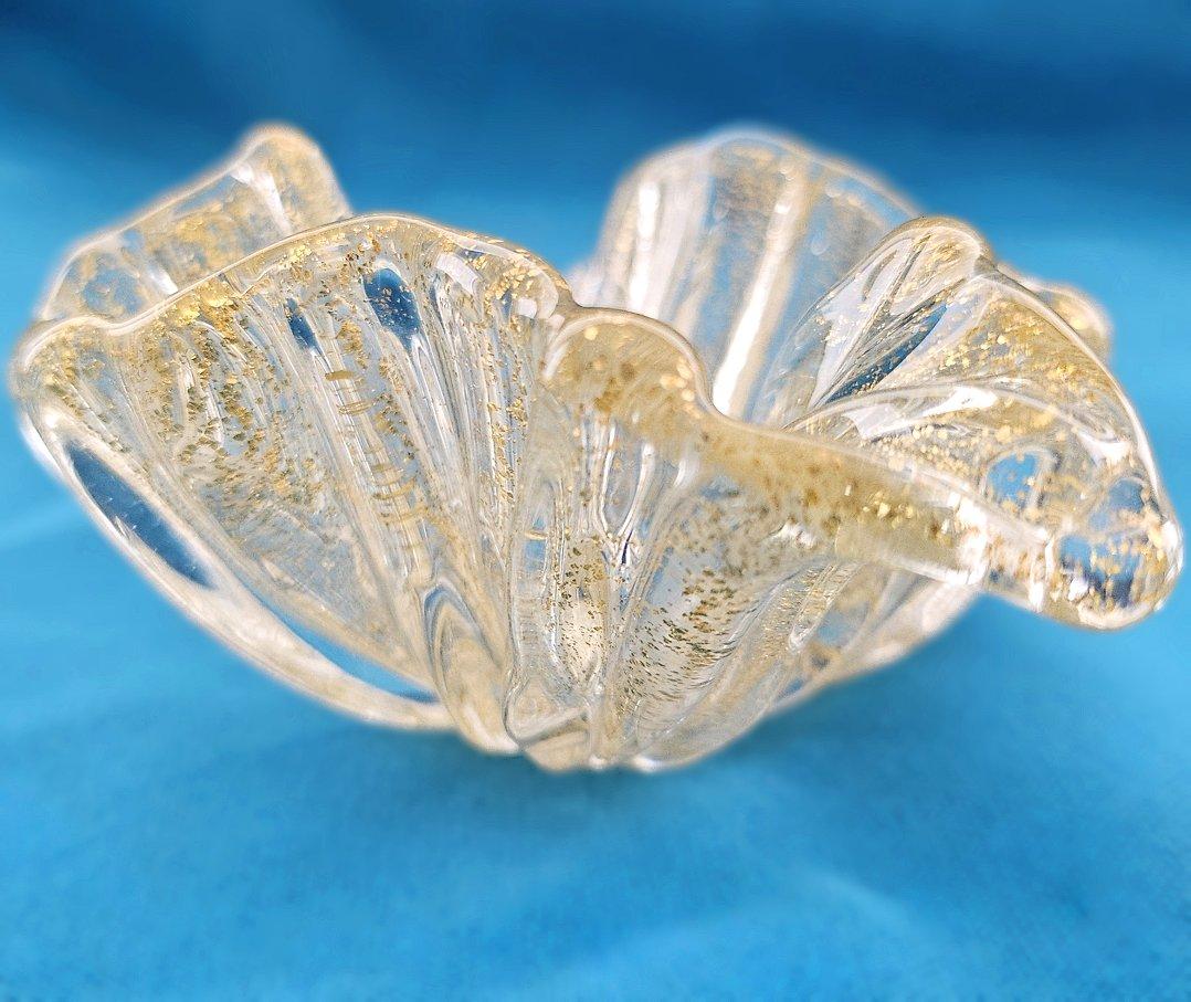 Archimede Seguso Baratija escultórica de cristal de Murano con hoja de oro - OFERTA DE CIERRE Vidrio en venta