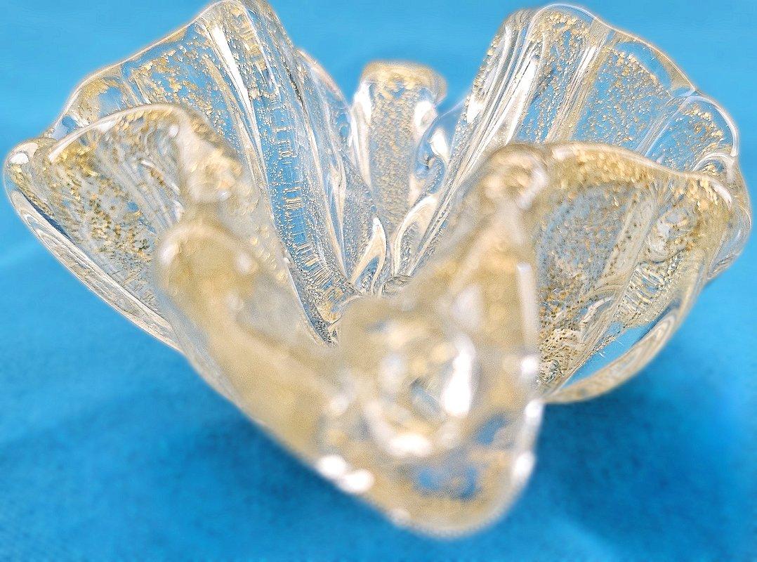 Archimede Seguso Baratija escultórica de cristal de Murano con hoja de oro - OFERTA DE CIERRE en venta 1