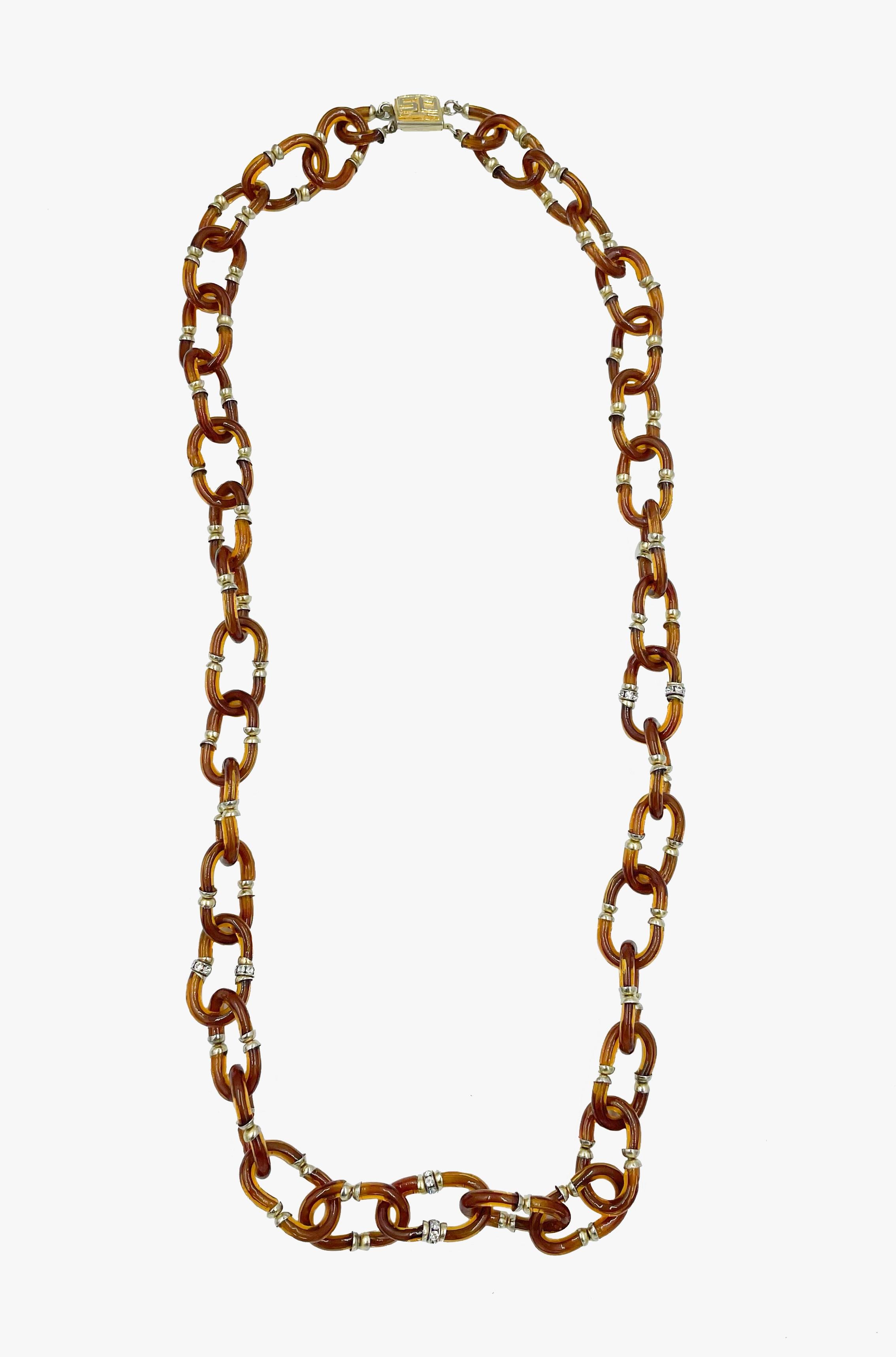 Women's or Men's Archimede Seguso Murano Glass Vintage Brown Necklace, 1960s