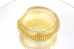 Ciotola in vetro artistico di Murano con polvere d'oro e bolle controllate di Archimede Seguso