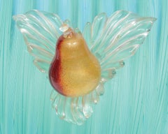 Archimede Seguso, Murano, Green and Multi-Color Fruits with Gold, circa 1950