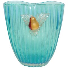 Archimede Seguso, Murano, Green and Multi-Color Fruits with Gold, circa 1950