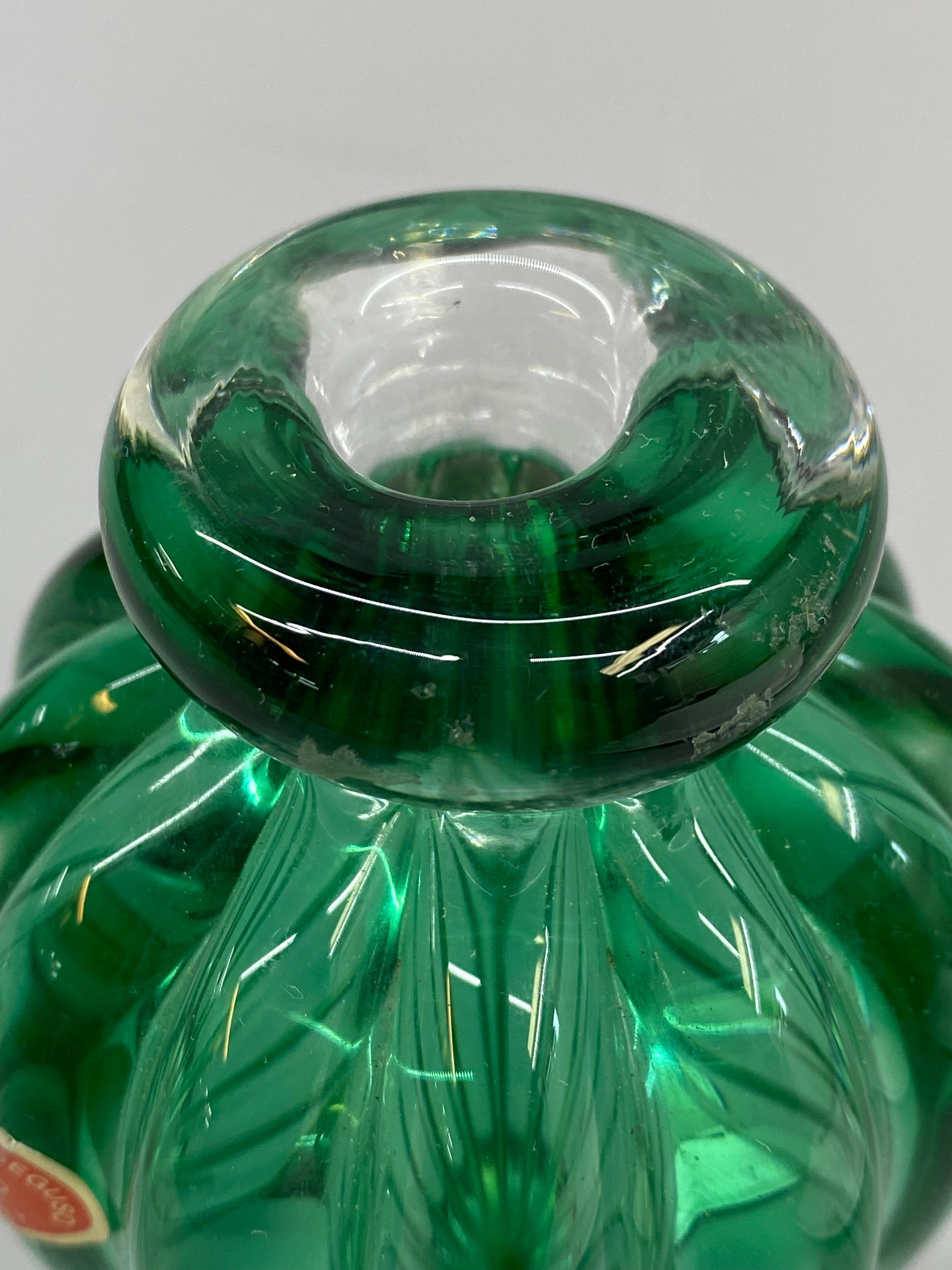Archimede Seguso Murano Green Sommerso Glasflasche mit Stopper im Angebot 1