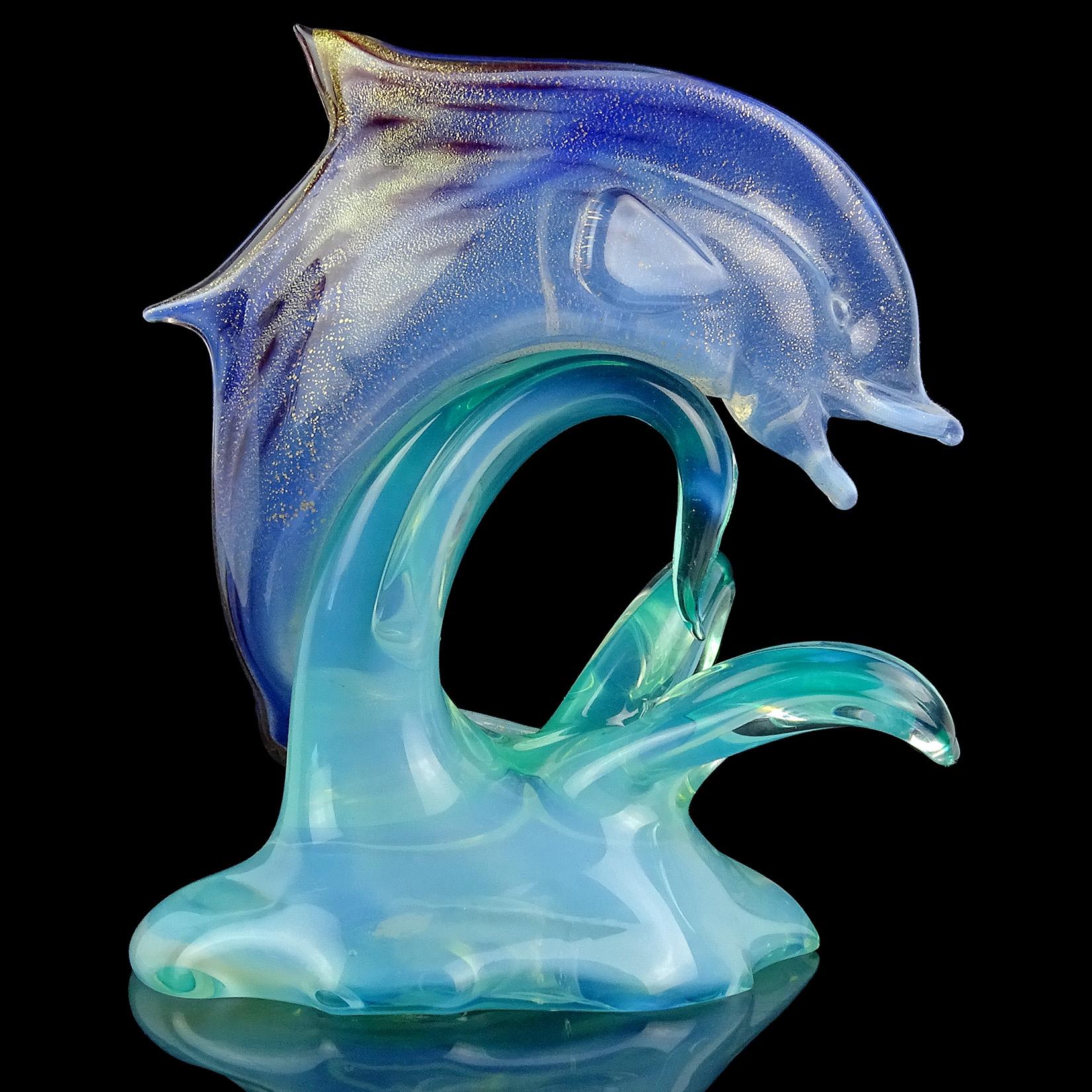 blue glass dolphin