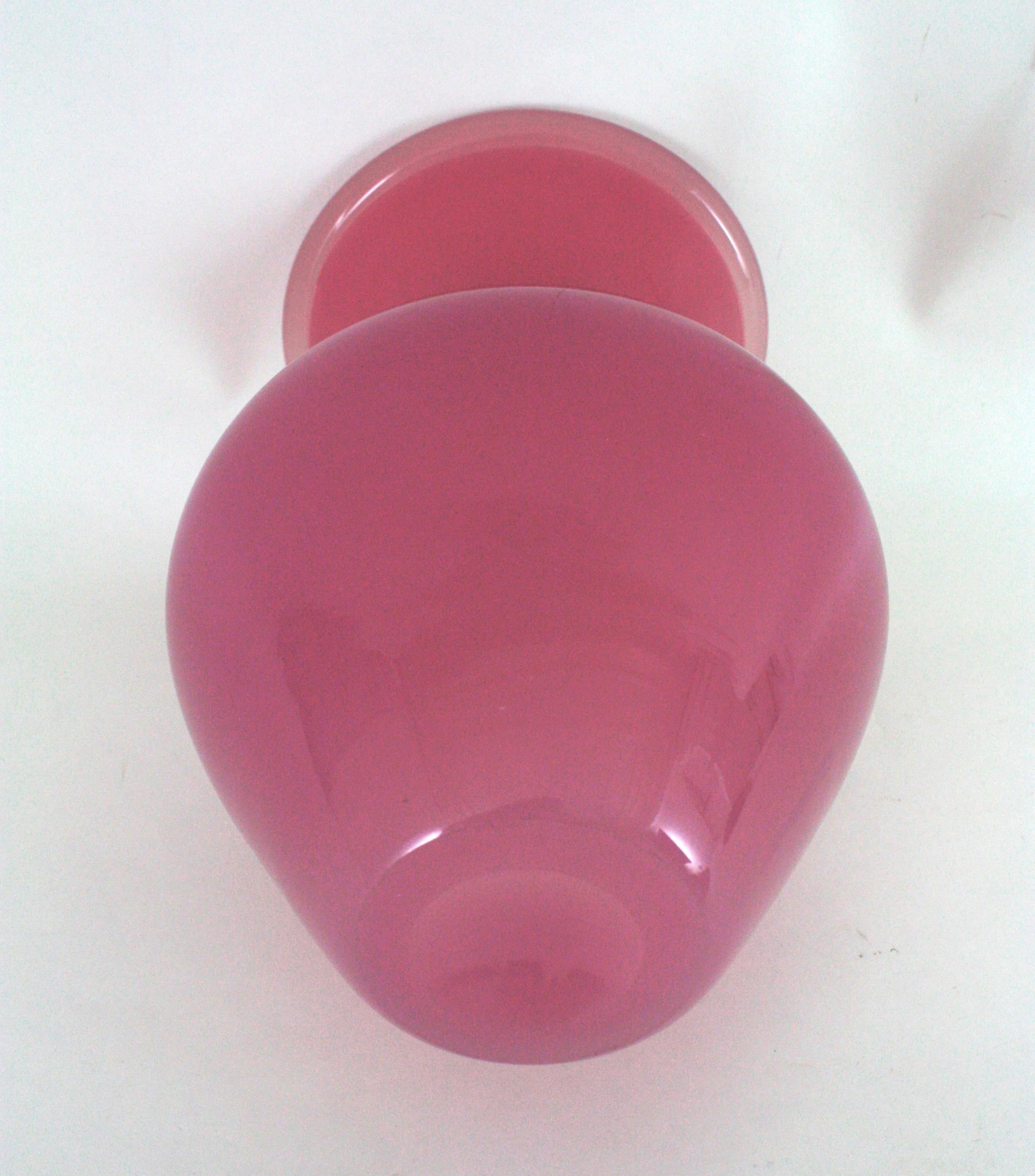 Archimede Seguso Murano Opal Pink Alabastro XL Vase, 1950s 5