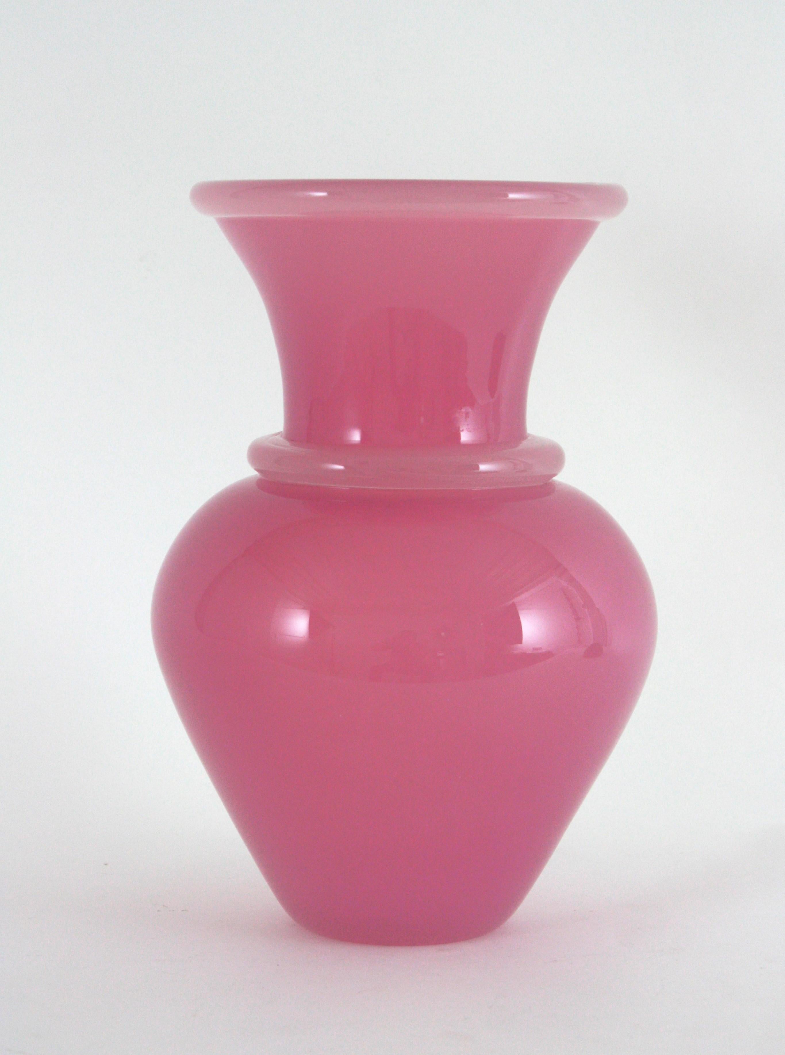 20th Century Archimede Seguso Murano Opal Pink Alabastro XL Vase, 1950s