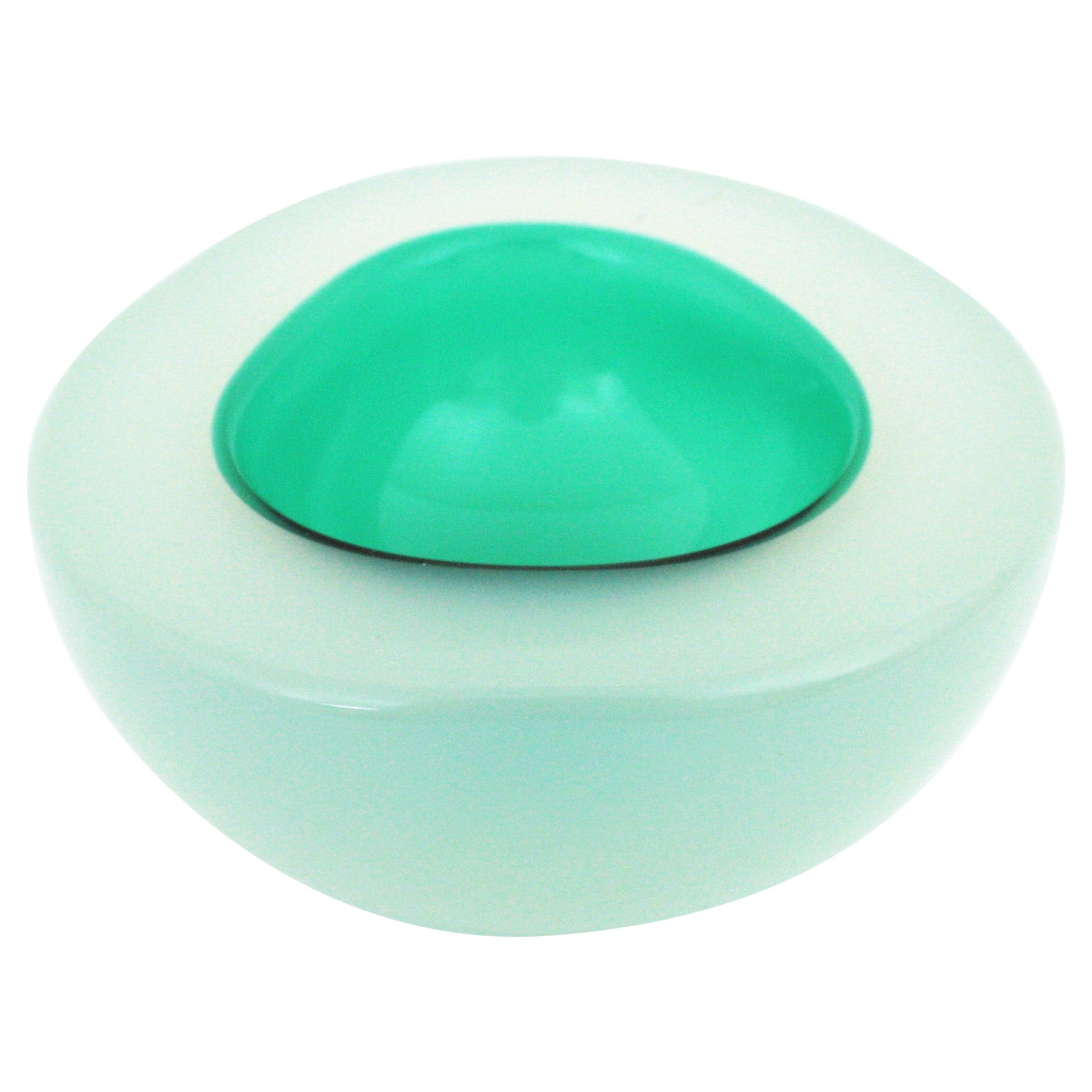 Schale aus Alabastro-Geode-Kunstglas, Murano, Opal, Weiß, Aqua, Grün von Archimede Seguso im Angebot