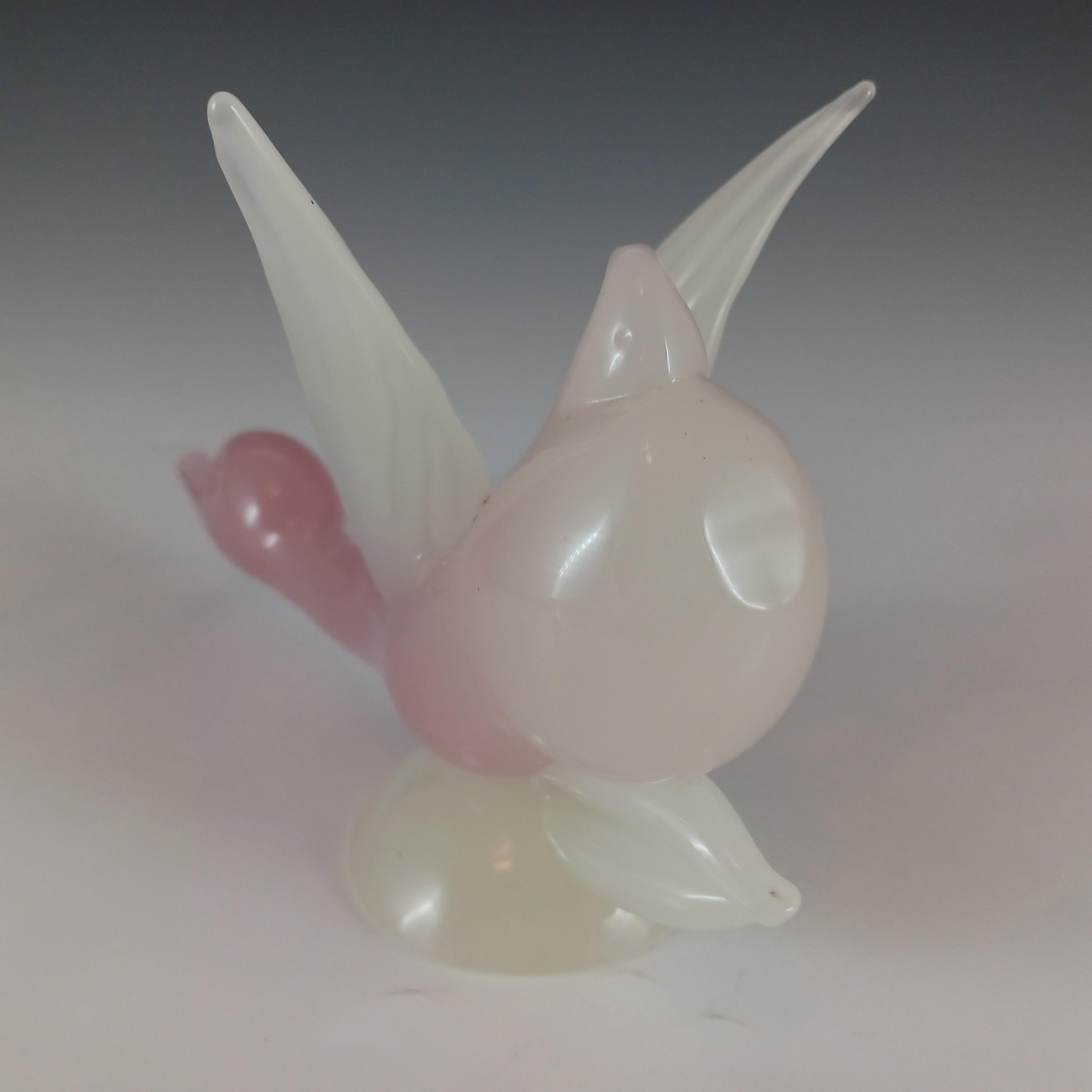 Mid-20th Century Archimede Seguso Murano Pink Alabastro Glass Duck Sculpture For Sale