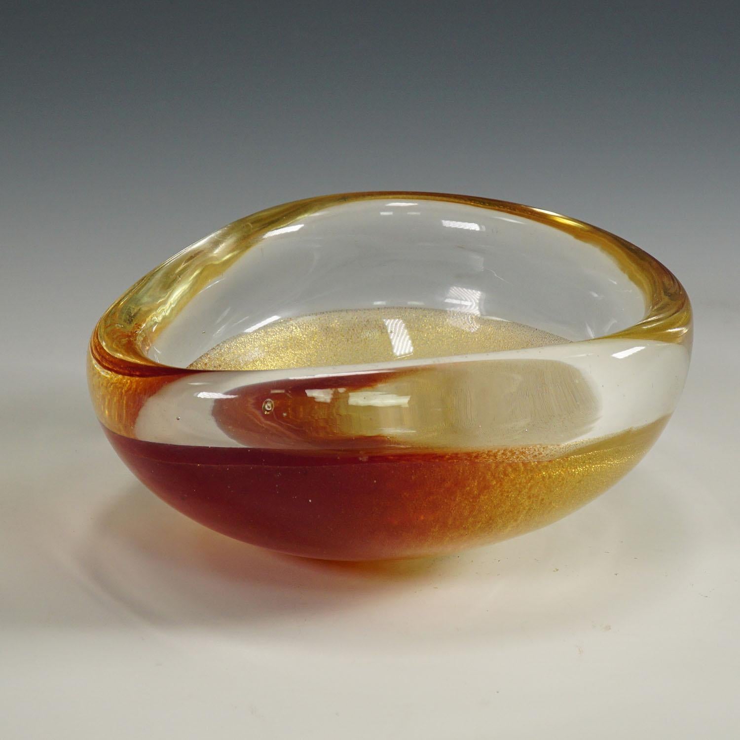 Italian Archimede Seguso Murano Polveri Bowl, 1950s For Sale