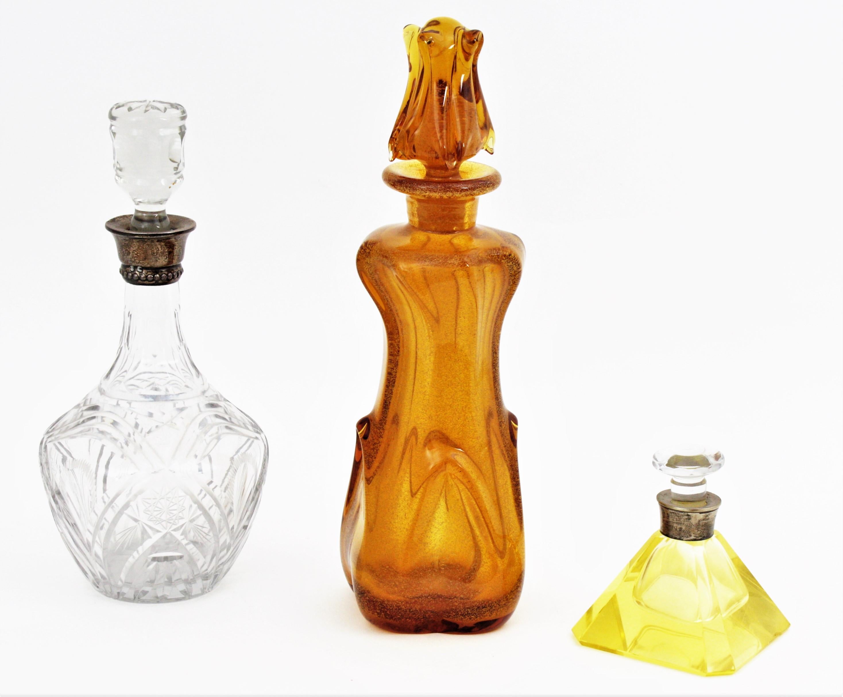 Archimede Seguso Murano Pulegoso Amber Art Glass Decanter For Sale 9