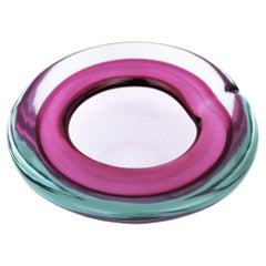 Archimede Seguso Murano Purple Sommerso Art Glass Bowl