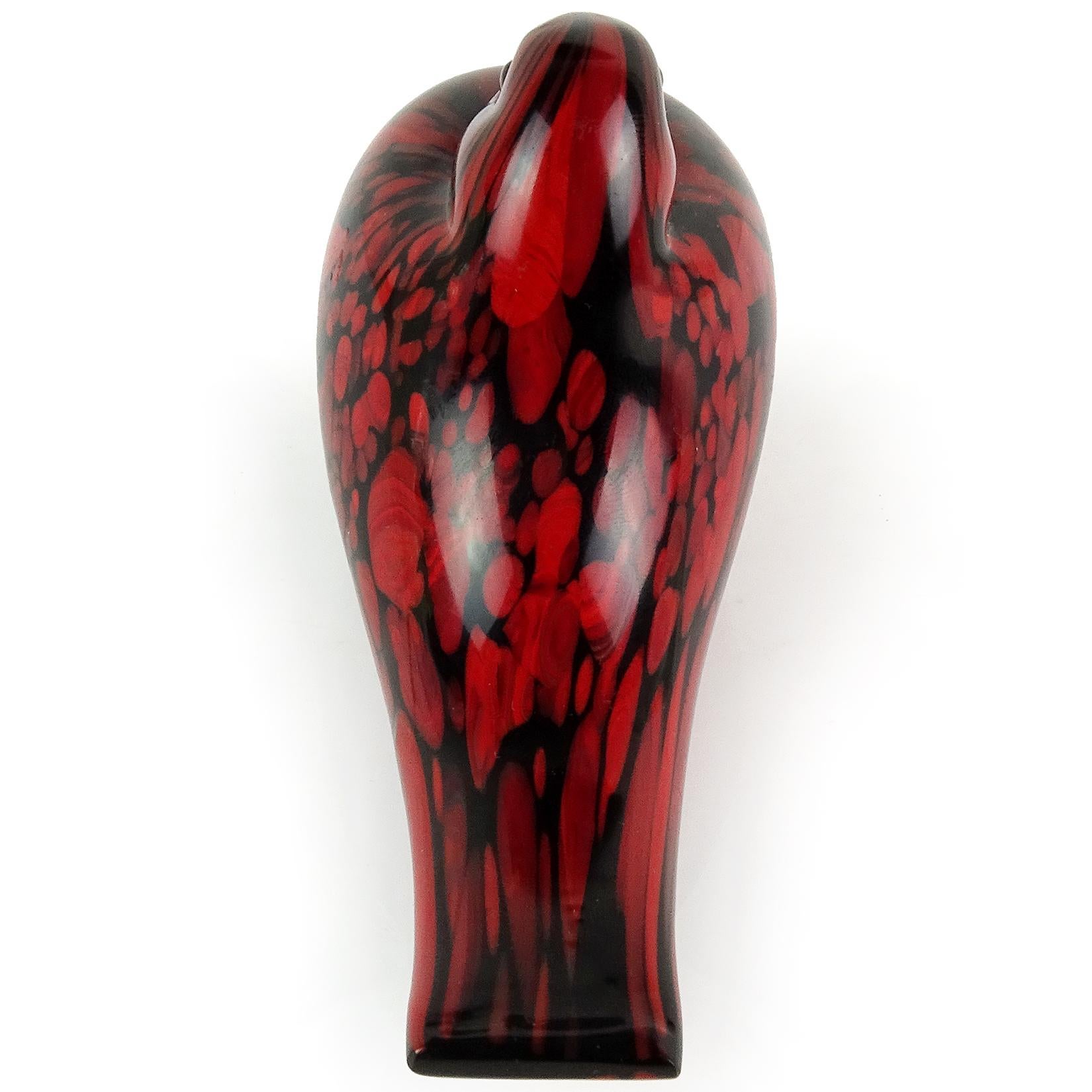 red glass bird figurine
