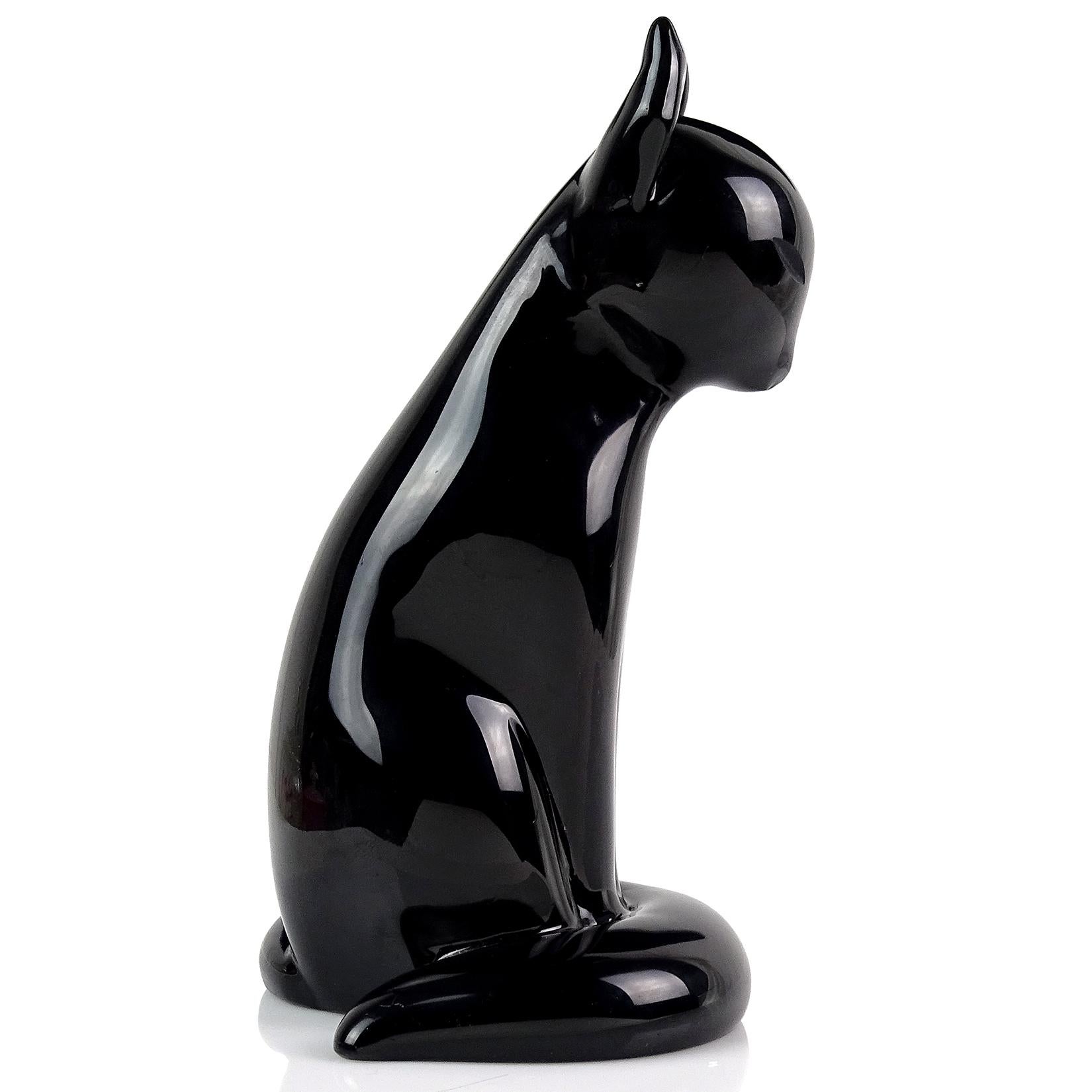 glass black cat