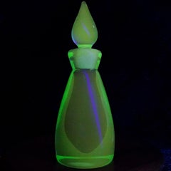 Archimede Seguso Murano Sommerso Blue Green Italian Art Glass Perfume Bottle