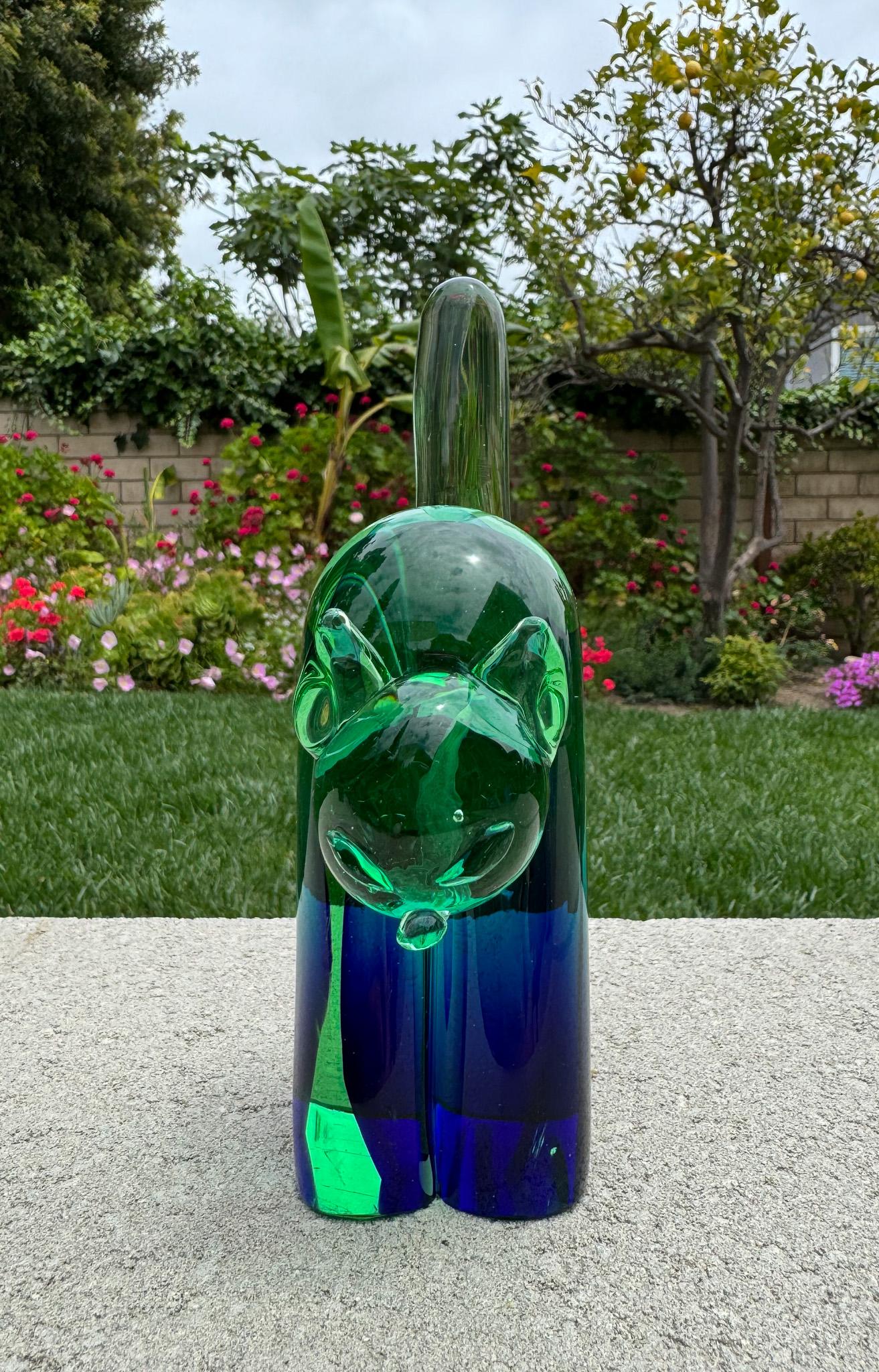 Archimede Seguso Murano Sommerso Glass Cat Bookends, Italy, 1950's For Sale 8