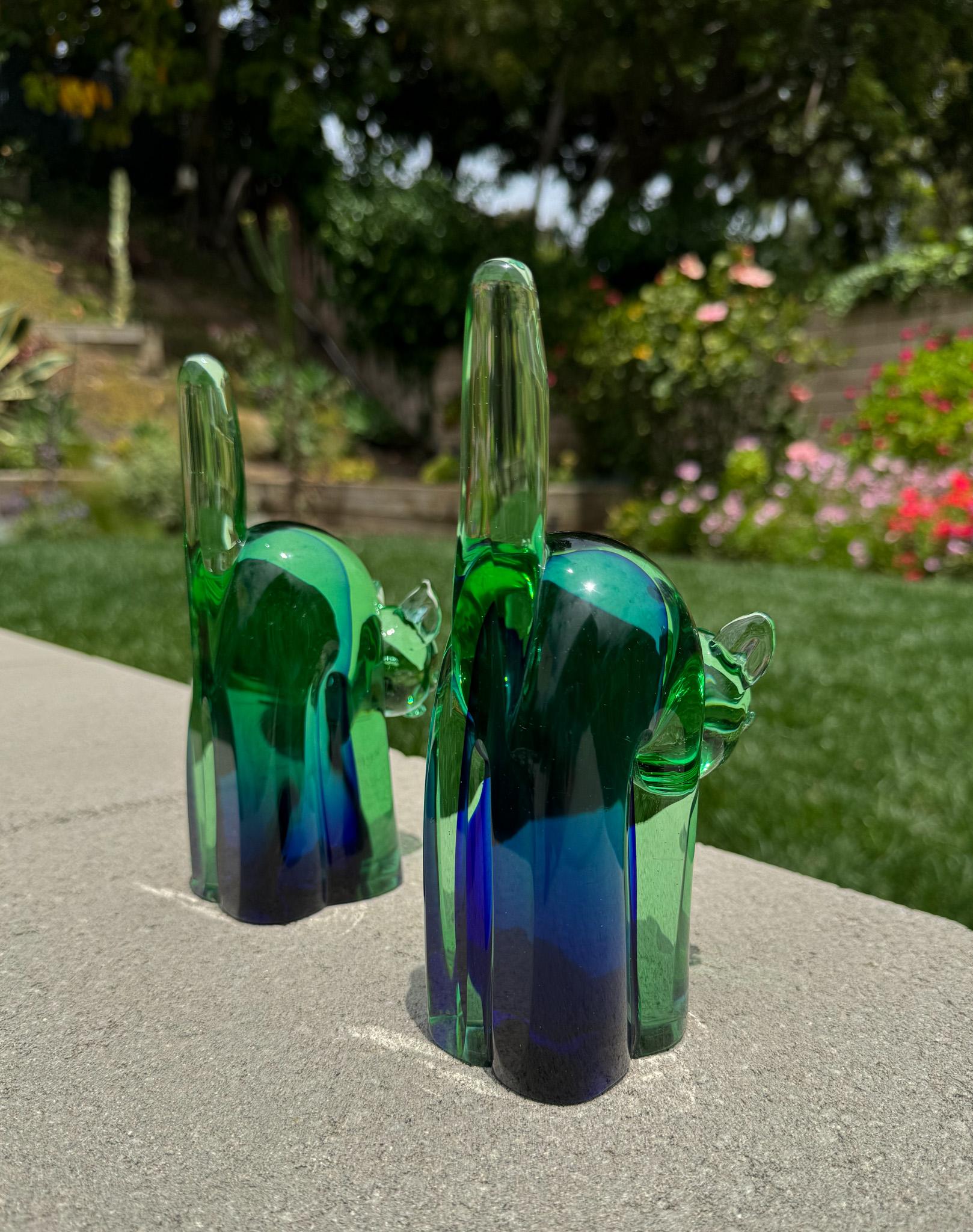 Archimede Seguso Murano Sommerso Glass Cat Bookends, Italy, 1950's For Sale 9