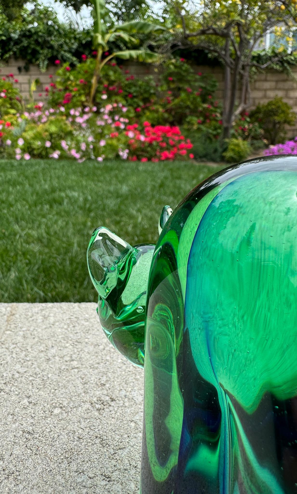 Archimede Seguso Murano Sommerso Glass Cat Bookends, Italy, 1950's In Good Condition For Sale In San Juan Capistrano, CA