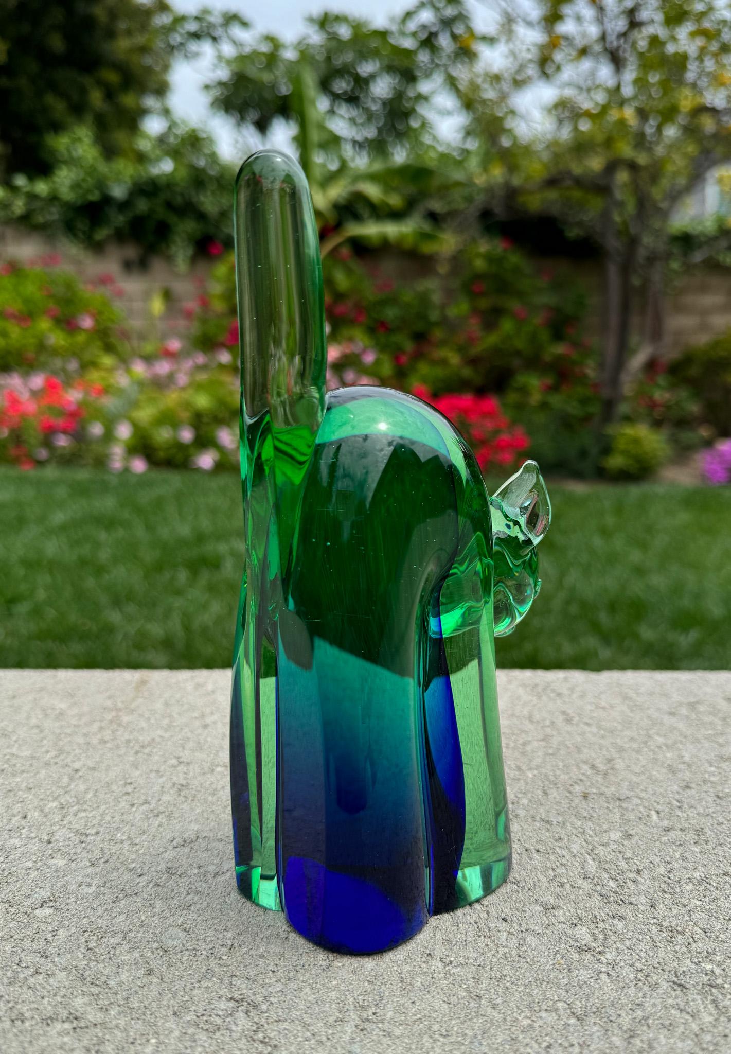 Archimede Seguso Murano Sommerso Glass Cat Bookends, Italy, 1950's For Sale 2