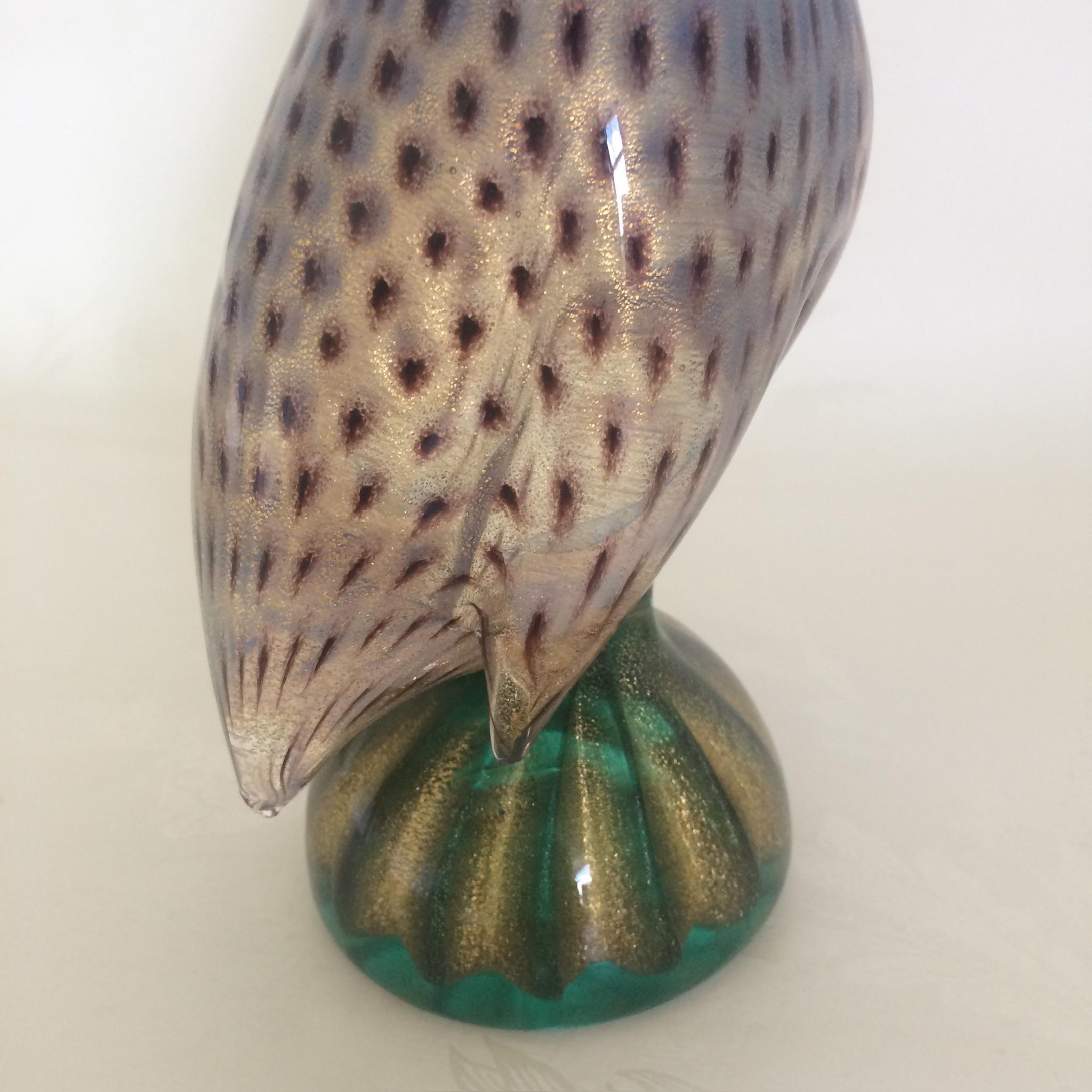 Archimede Seguso Coppia di galline d'India a puntini in vetro di Murano opalescente, maschio e femmina In condizioni buone in vendita a Richmond, VA
