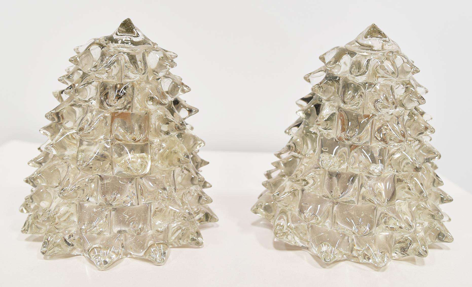 ARCHIMEDES SEGUSO Pair of Glass Wall Sconces  In Good Condition For Sale In Hawthorne, CA
