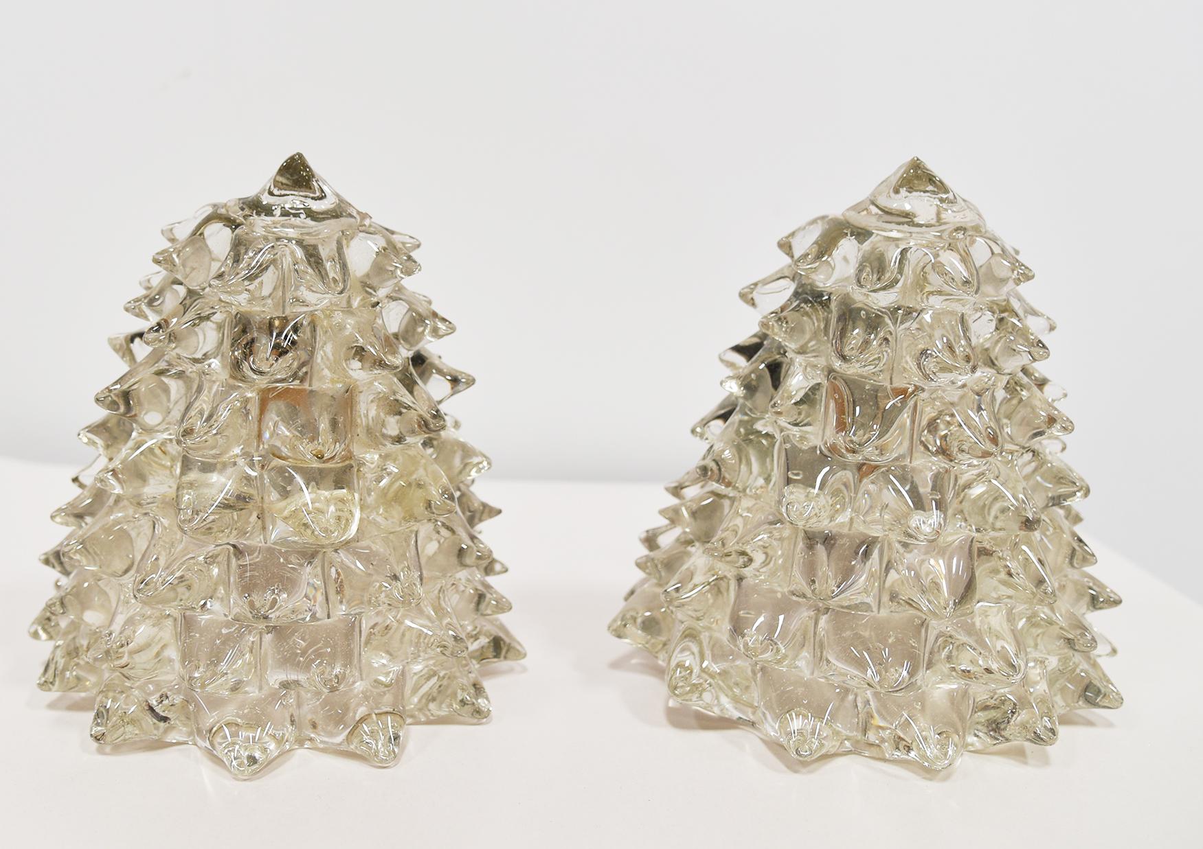 20th Century ARCHIMEDES SEGUSO Pair of Glass Wall Sconces  For Sale