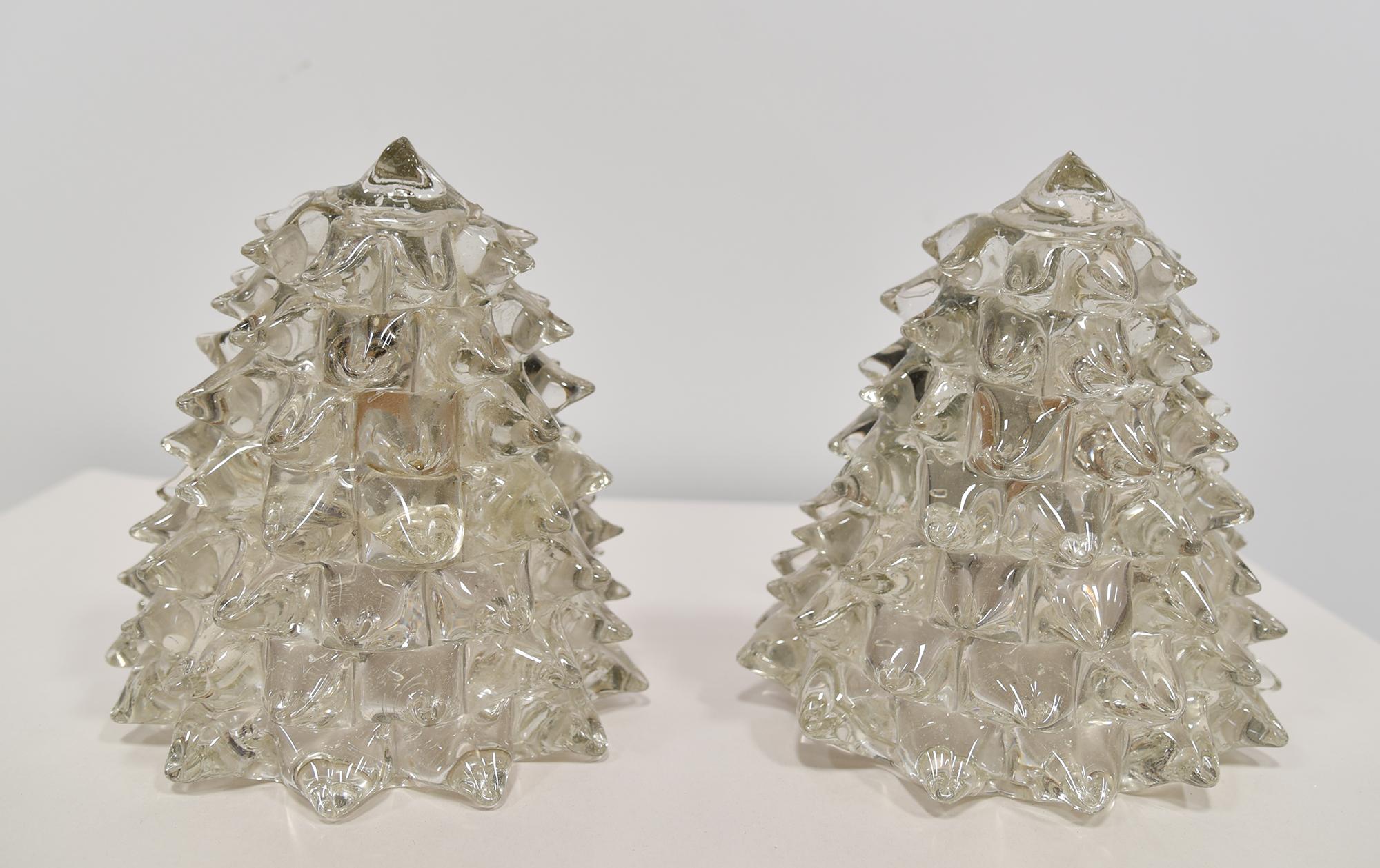 Cut Glass ARCHIMEDES SEGUSO Pair of Glass Wall Sconces  For Sale