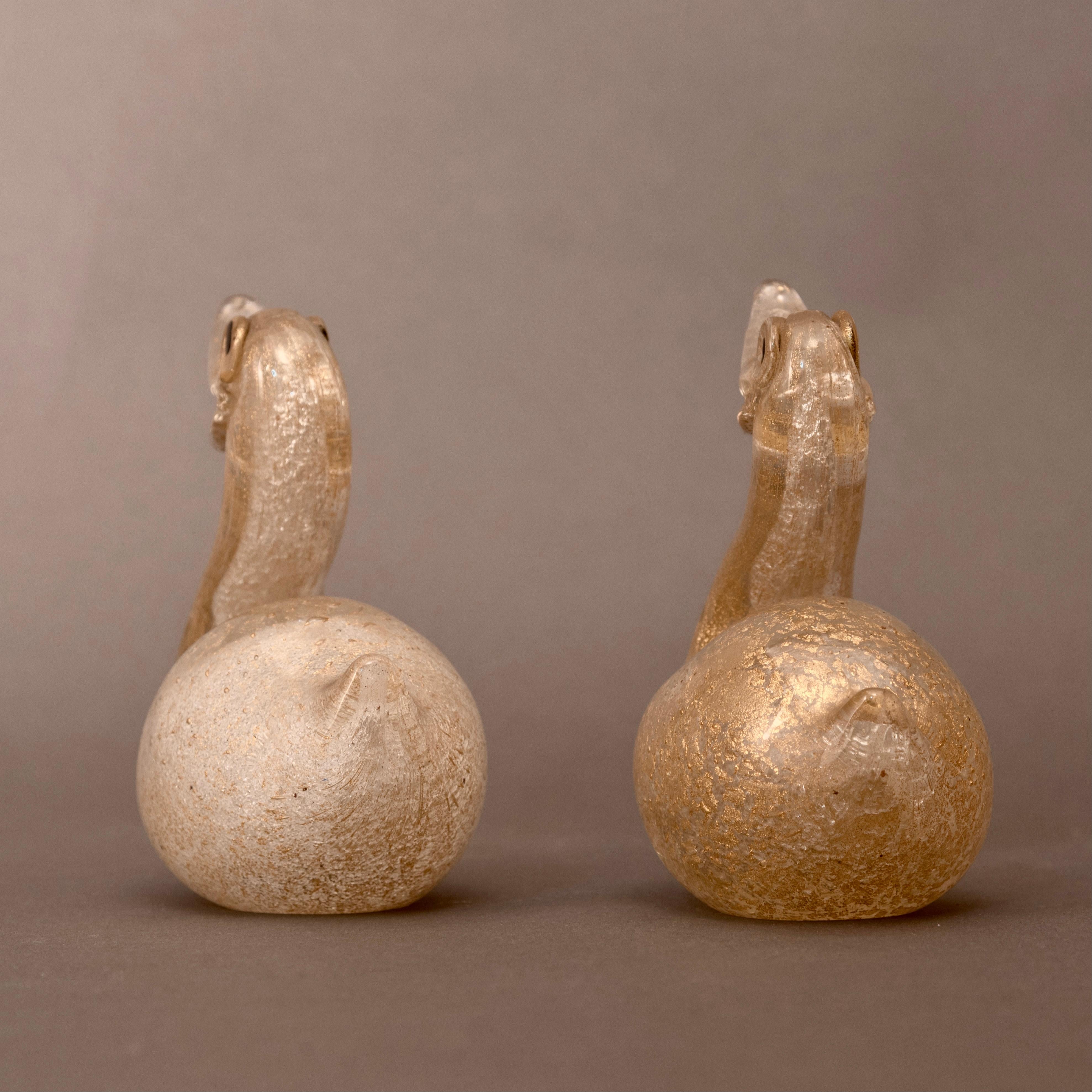 Paar modernes Muranoglas-Paar von Archimede Seguso  (Mitte des 20. Jahrhunderts) im Angebot