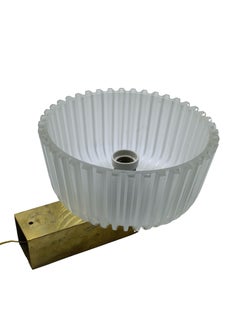 Archimedes Seguso for Seguso Pair of Brass and Glass Wall Lamps