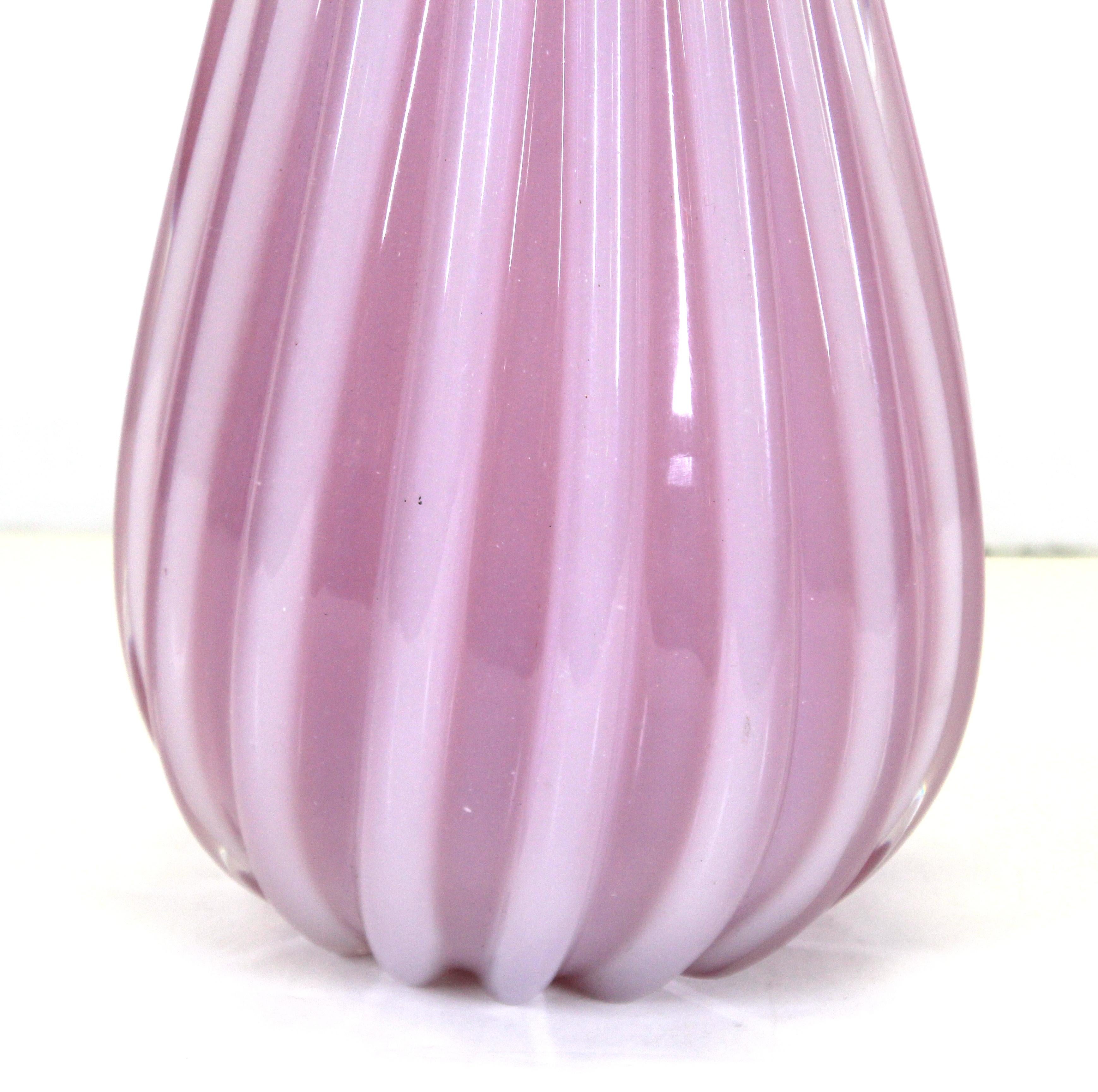 pink murano glass vase