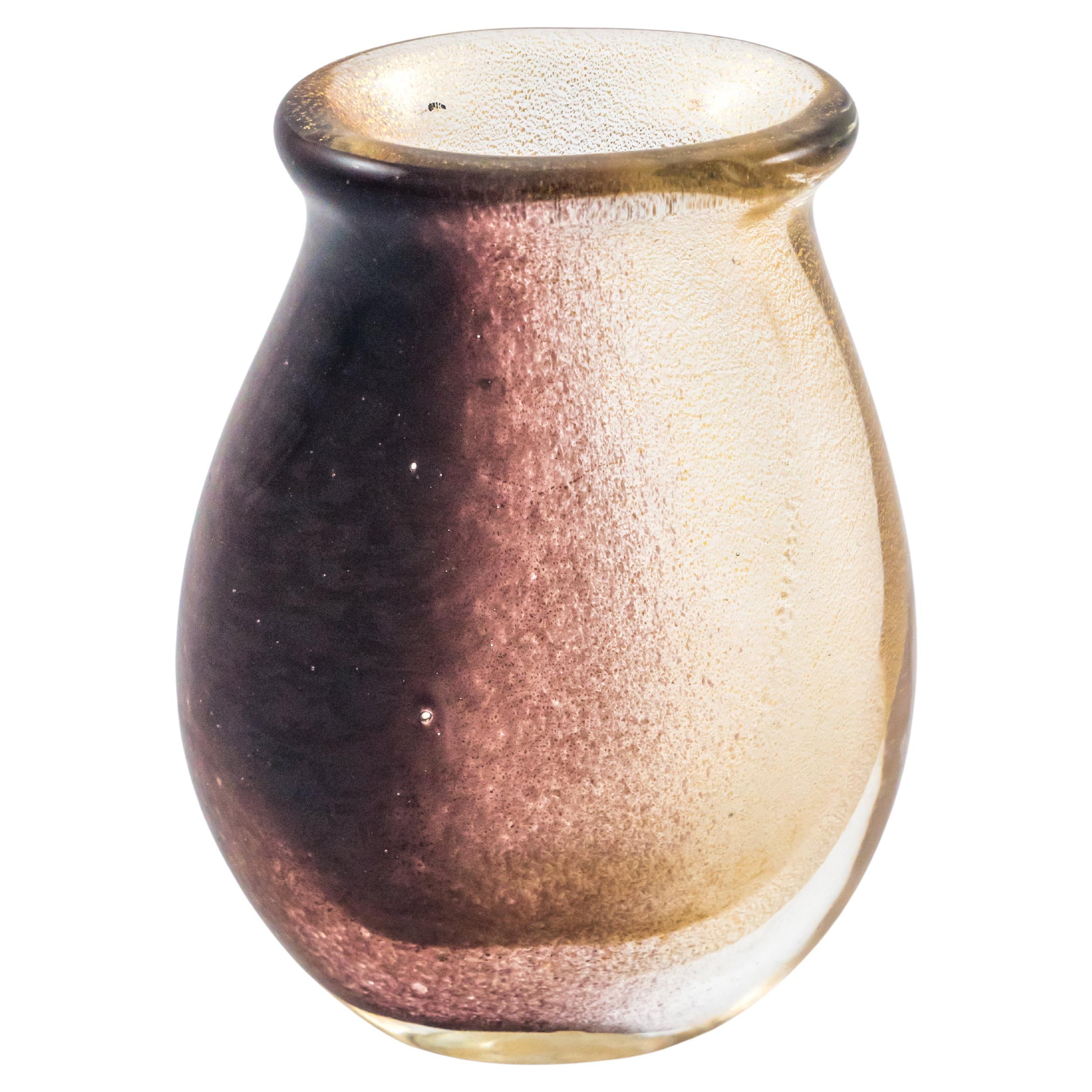 Archimede Seguso Polveri Vase, Hand-Crafted Murano Glass, Italy, 1953