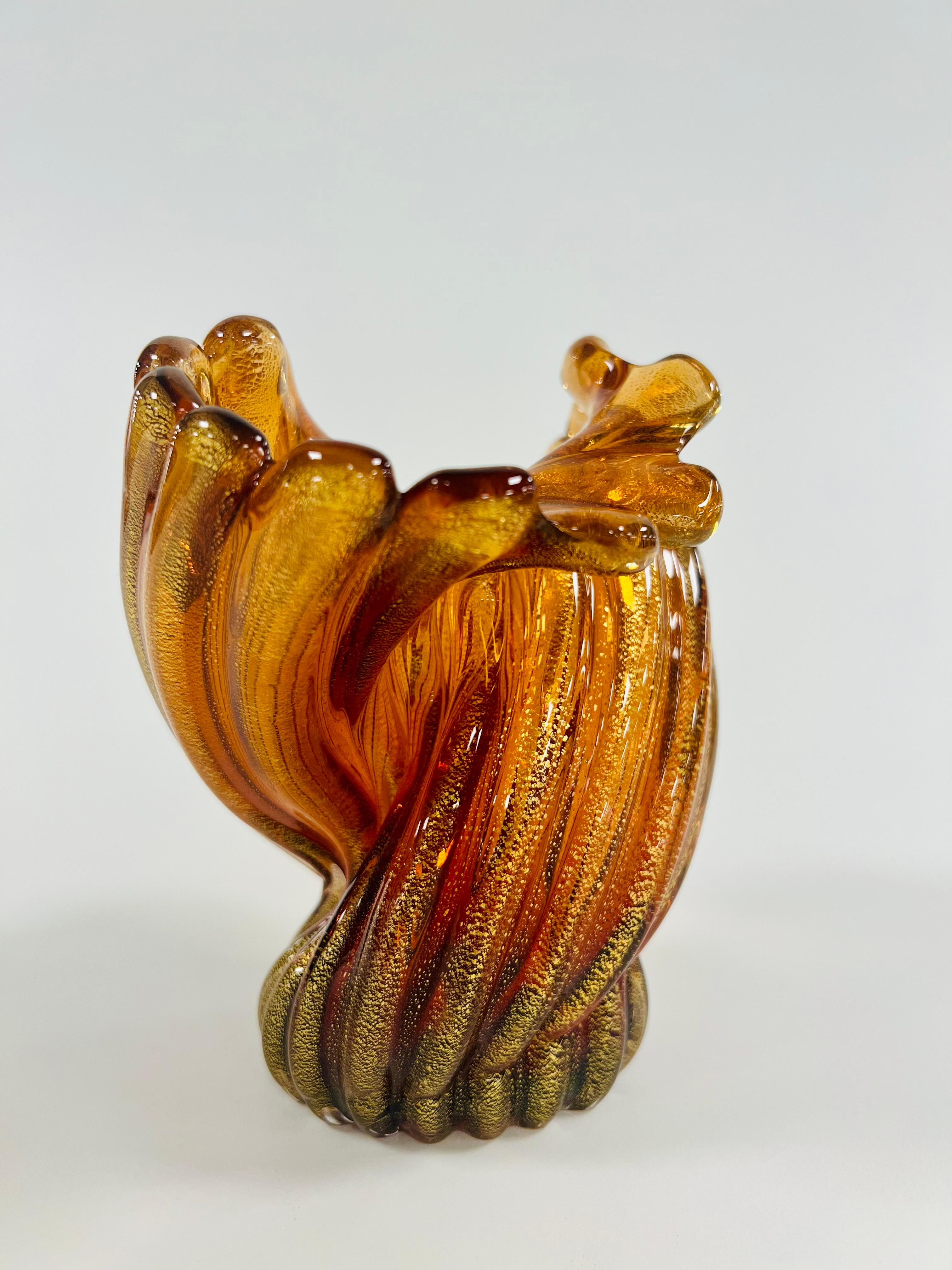Tessuto a mano Vaso Archimede Seguso 