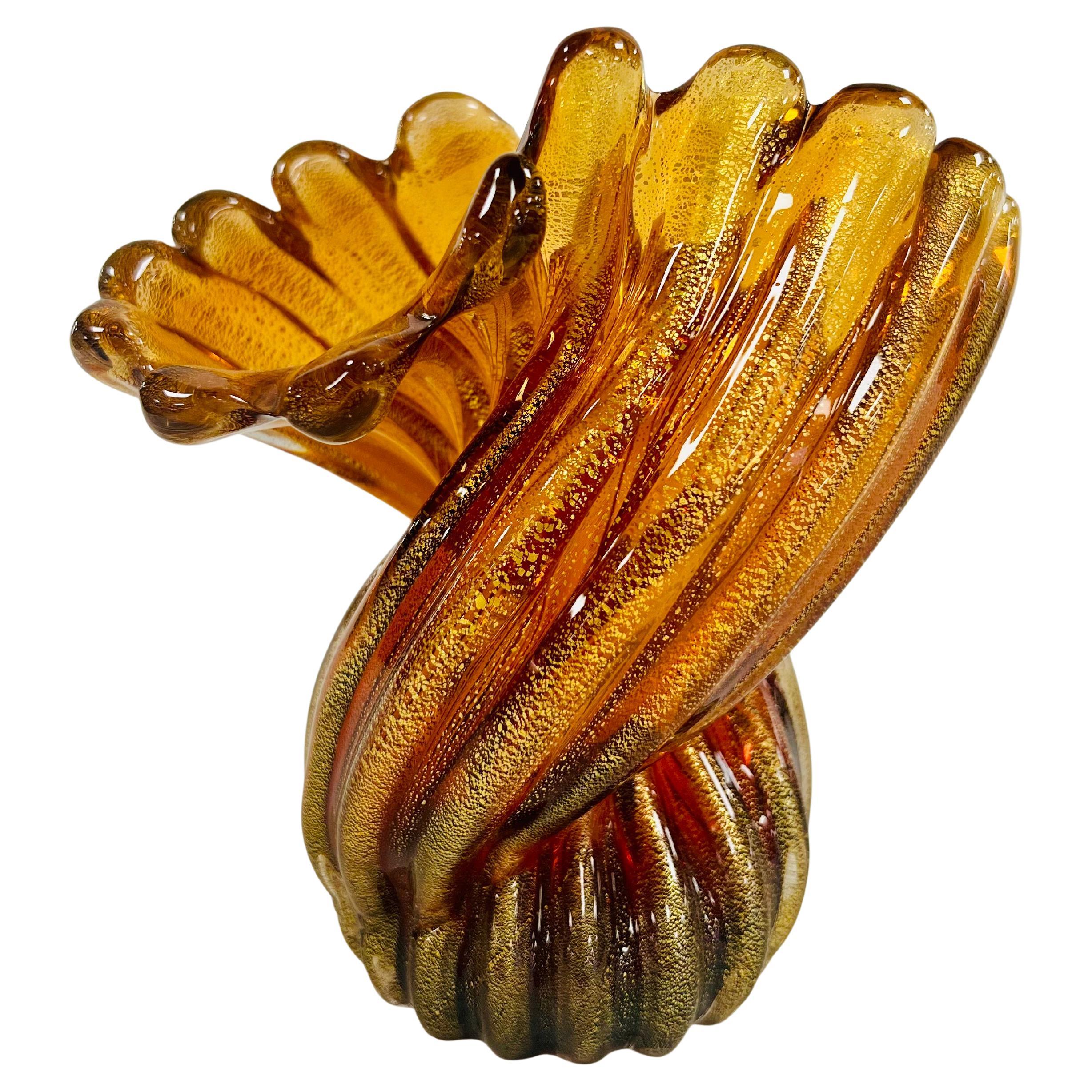Vaso Archimede Seguso "Retorto Oro" circa 1950