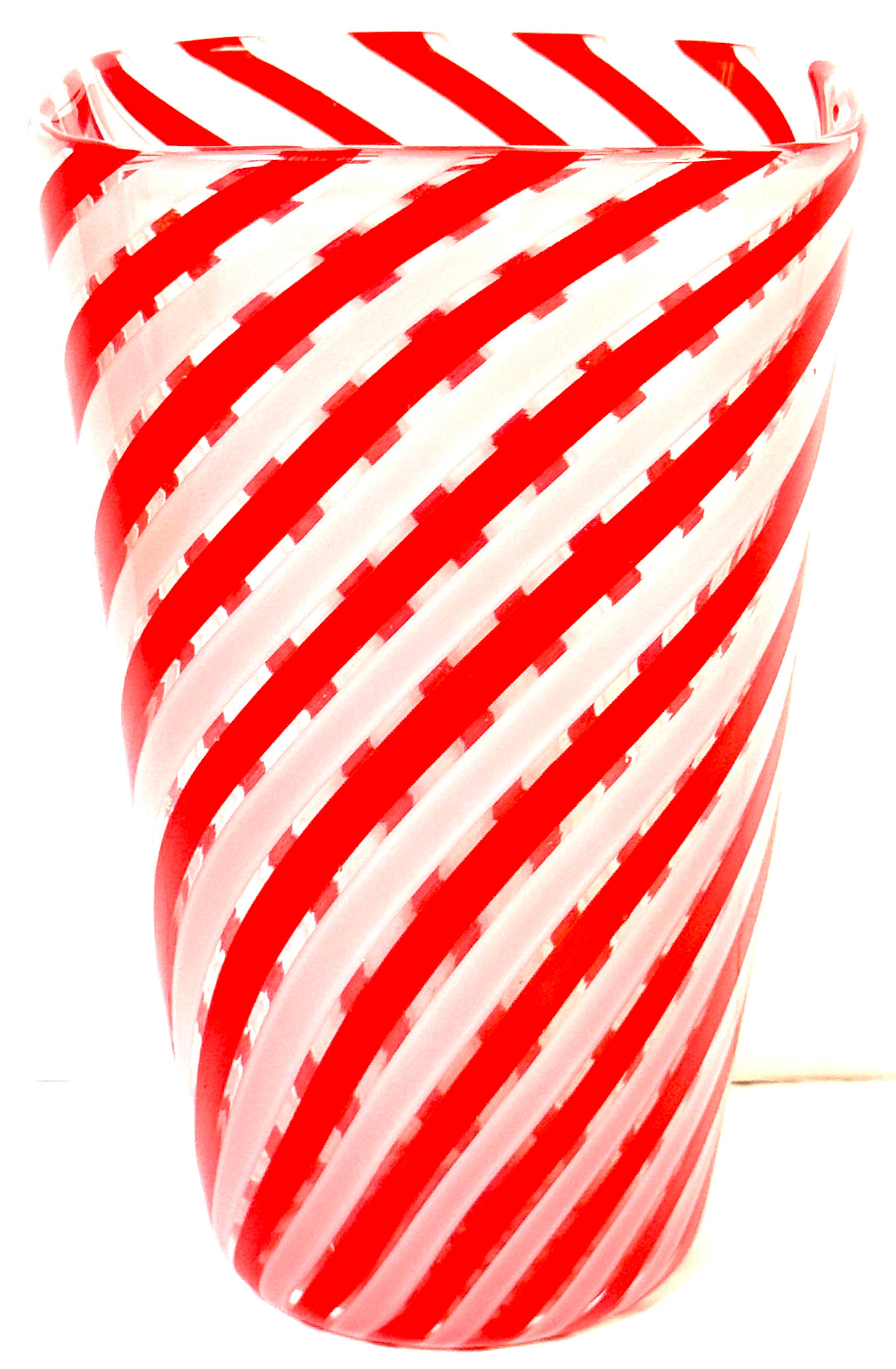 Vaso Archimede Seguso Rossoe Bianco 1950 In condizioni buone in vendita a West Palm Beach, FL