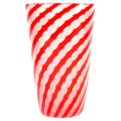 Archimede Seguso Rossoe Bianco Vase 1950